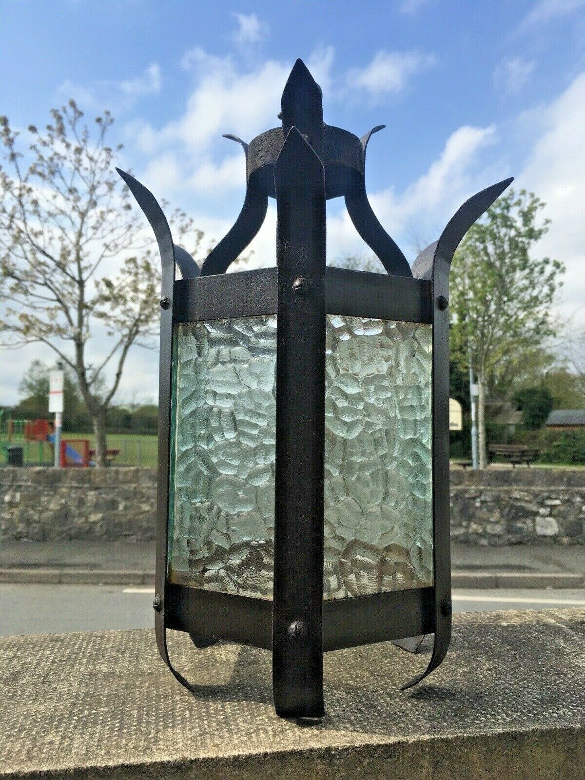 Lighting Antique Hexagonal Art Nouveau Lantern Hanging Lamp Light Arts & Crafts Gothic photo