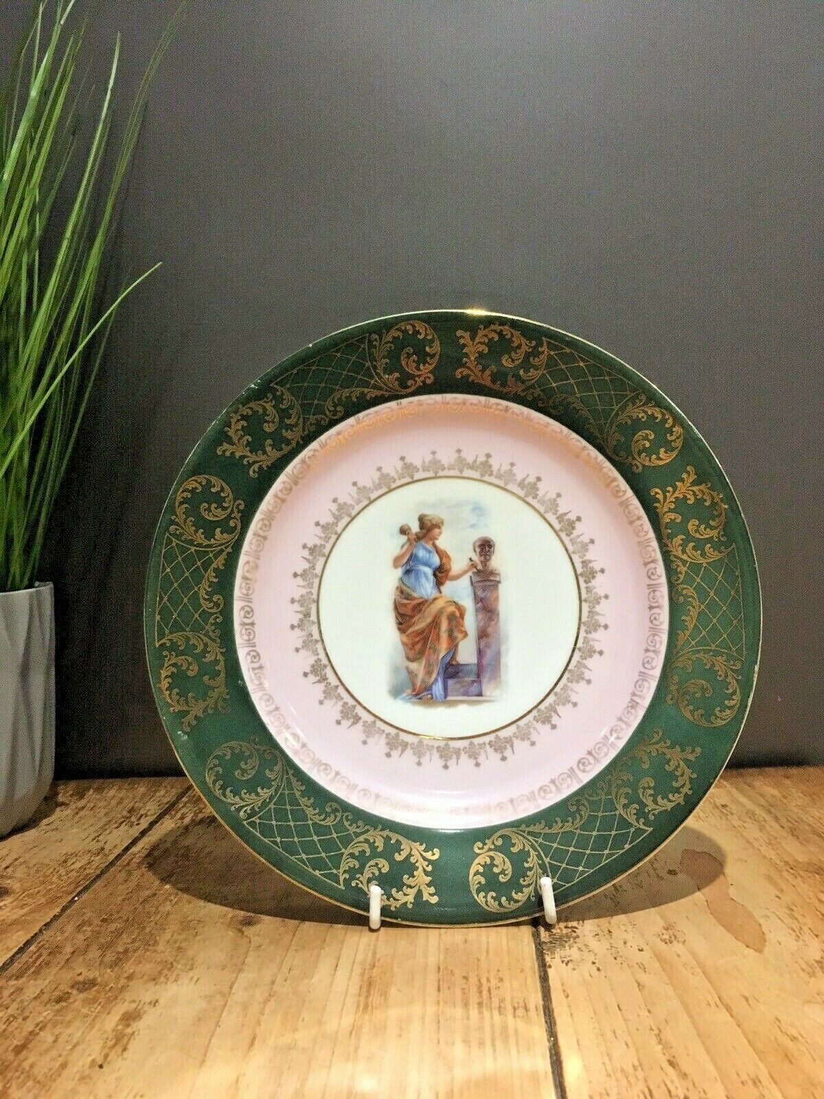 Pair Of 2 Antique Royal Vienna Porcelain Cabinet Plates Artists At Work Limoges photo for sale
