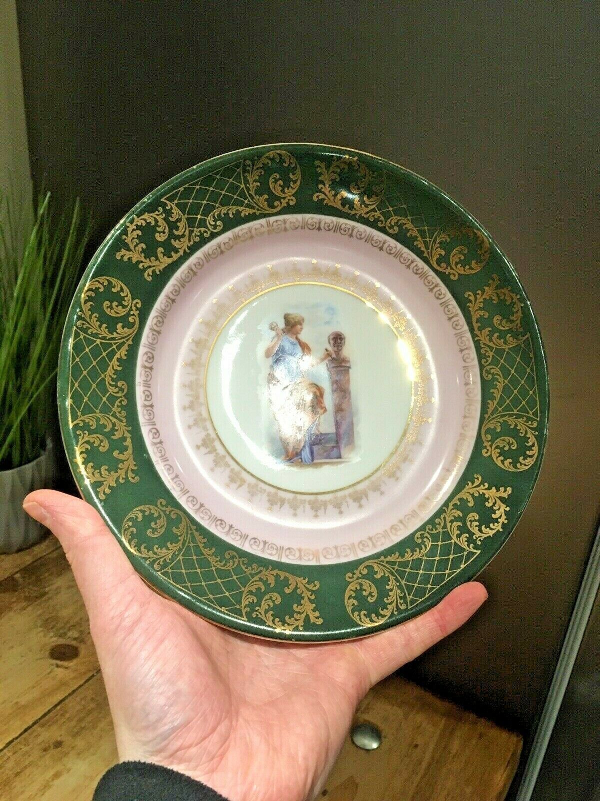Pair Of 2 Antique Royal Vienna Porcelain Cabinet Plates Artists At Work Limoges photo vinterior