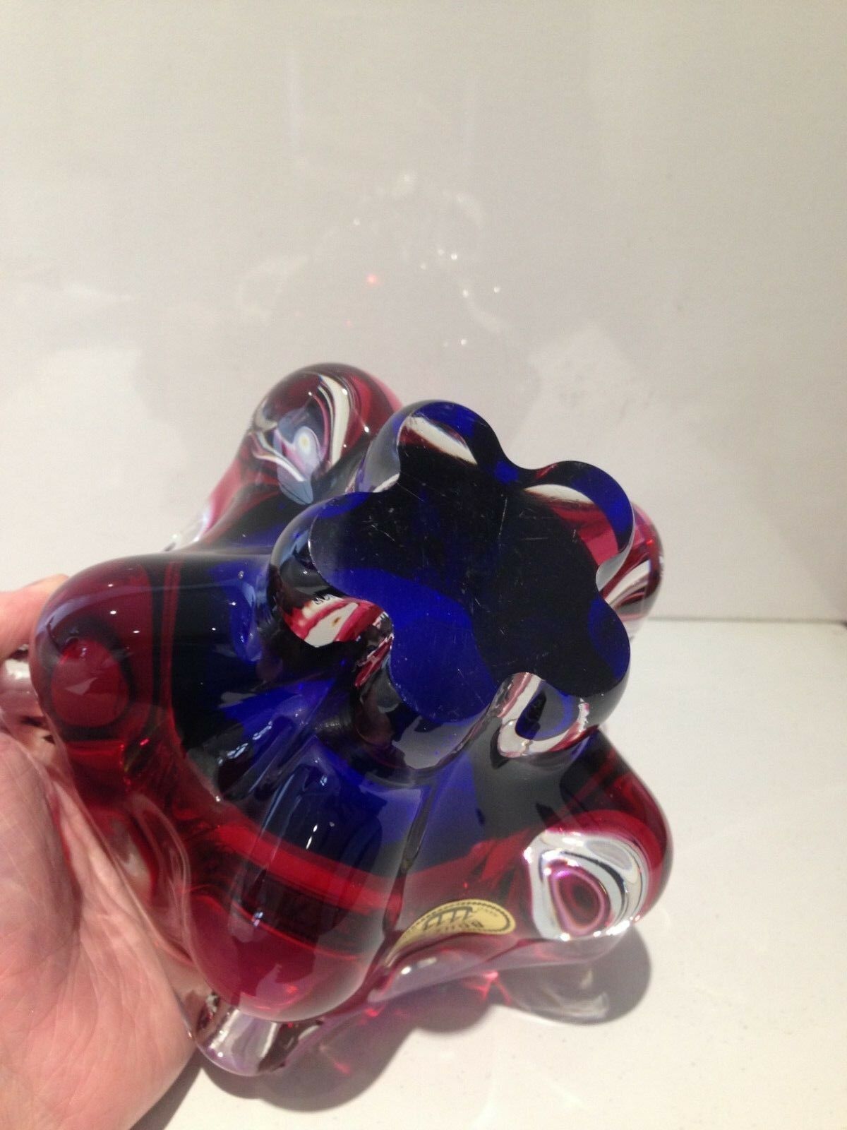 Pink & Blue Czech Chribska Art Glass Lips Ashtray / Bowl Dish By Josef Hospodka photo buy