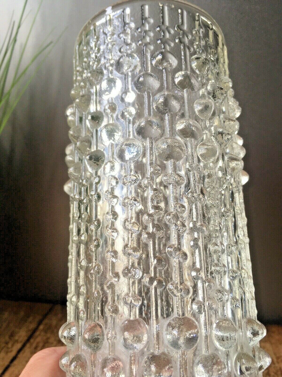 9" Mid Century 70's Czech Sklo Union Candle Wax Glass Vase Hermanova Hut Peceny photo 50.0