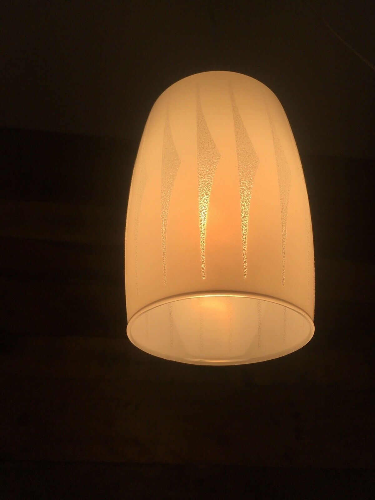 50.0 Retro 70's Clear & White Geometrical Chevron Light Lamp Shade Mid Century Modern photo