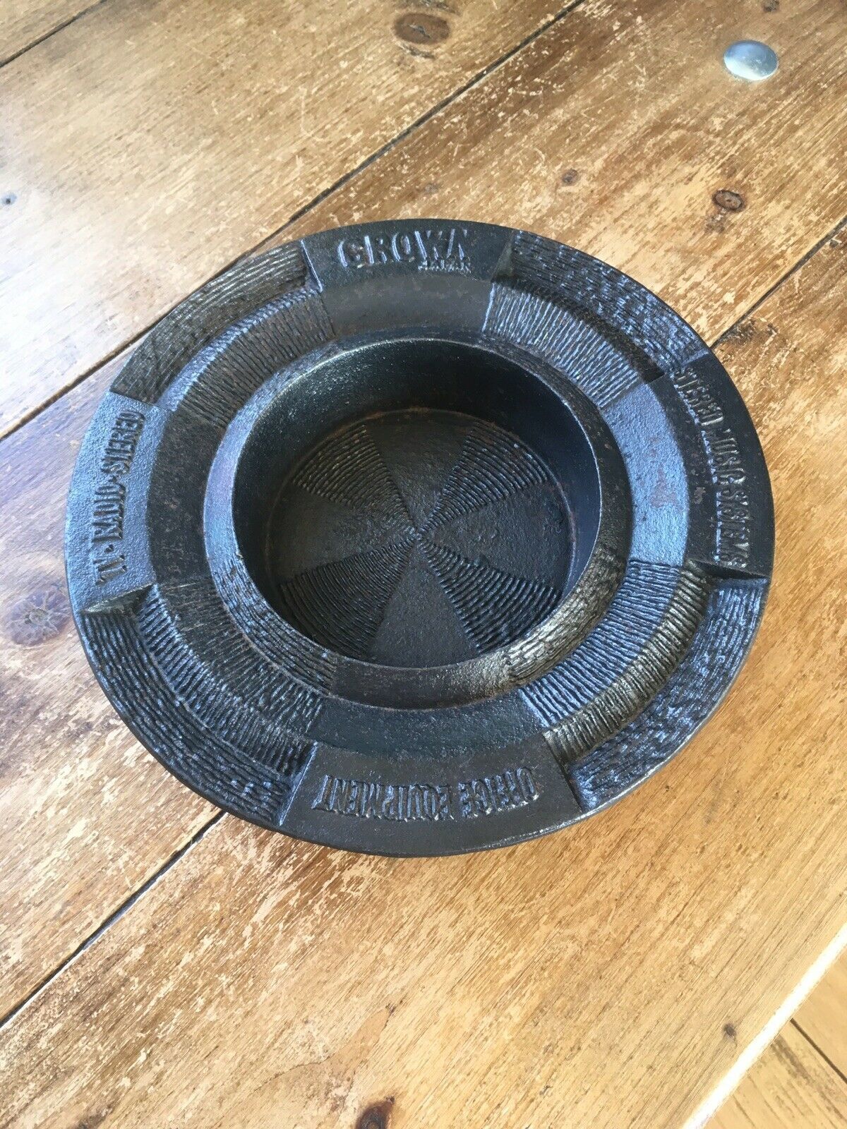 photo for sale C1948 70 Crown Electricals Japan Cast Iron Stereo Tv Radio Advertising Dish Bowl