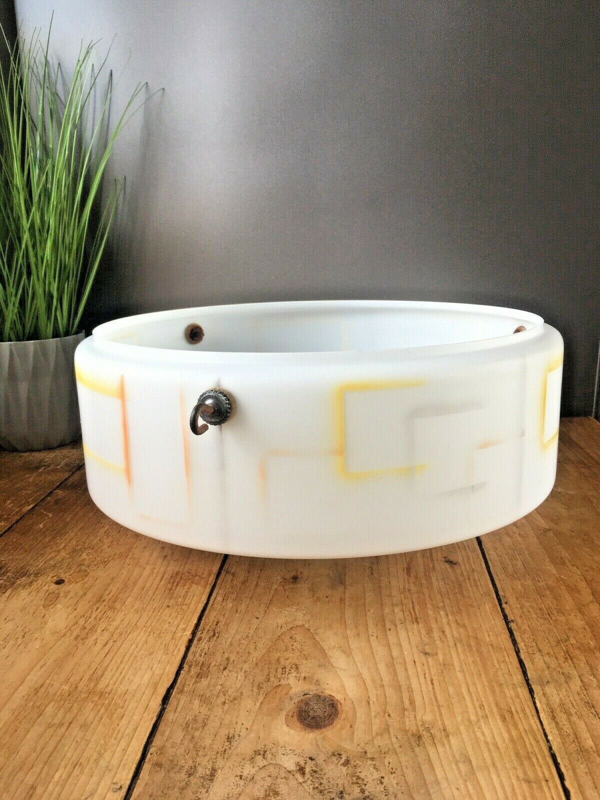 photo furniture Large Art Deco Geometric Design Glass Flycatcher Ceiling Odeon Lamp Light Shade
