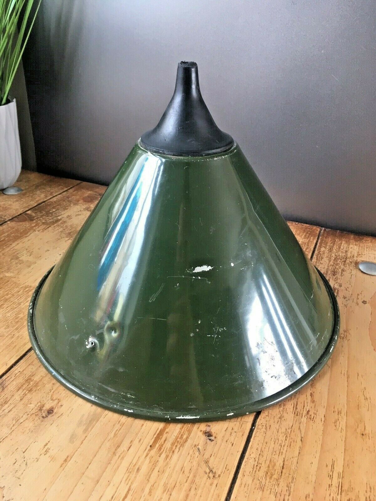 Army Green Industrial Aluminium Factory Ceiling Light Lamp Shade Vintage Kitchen photo vintage