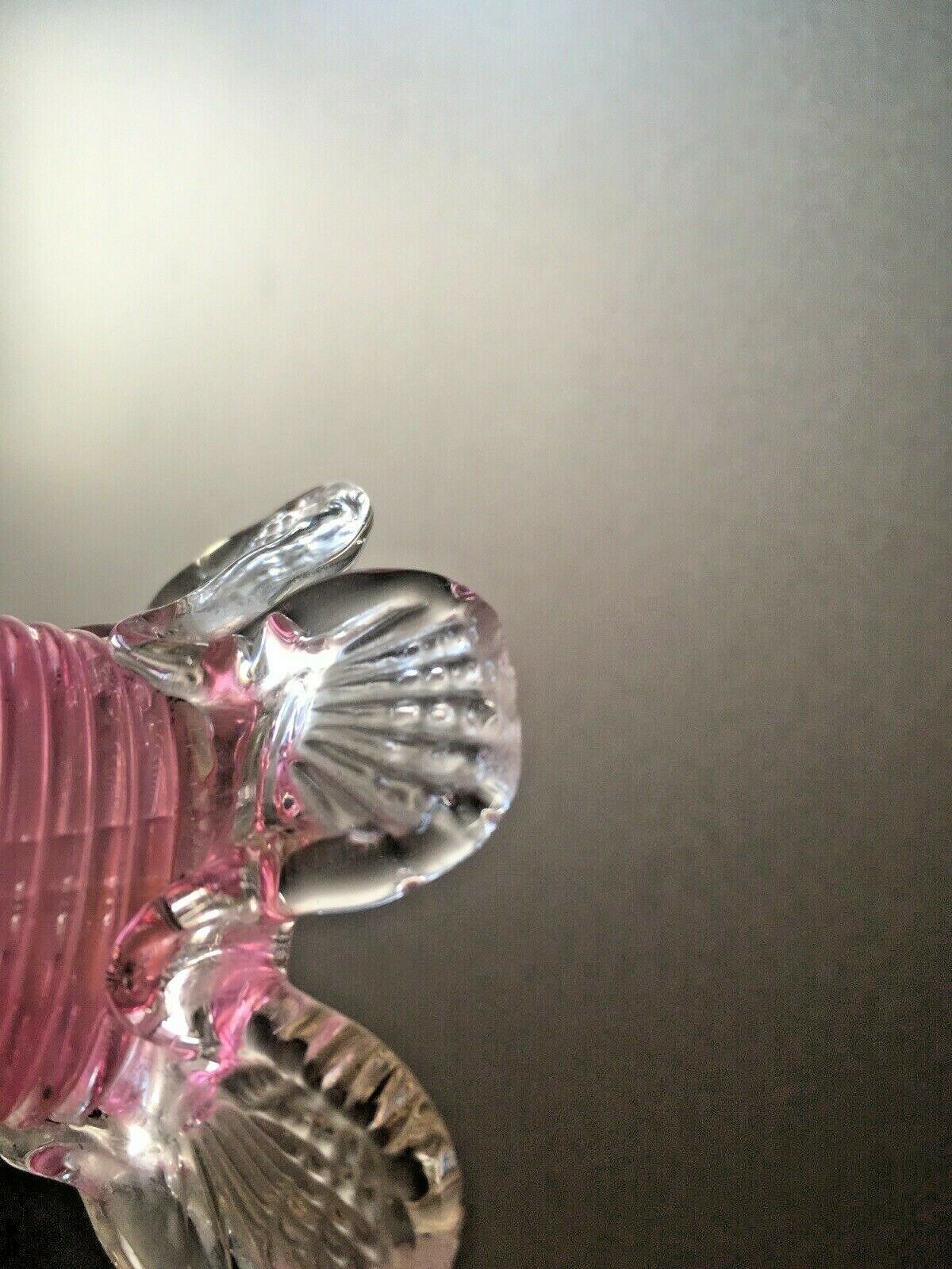 photo furniture Antique Pink Cranberry Clear Applied Rigaree Footed Ribbed Glass Flower Bud Vase