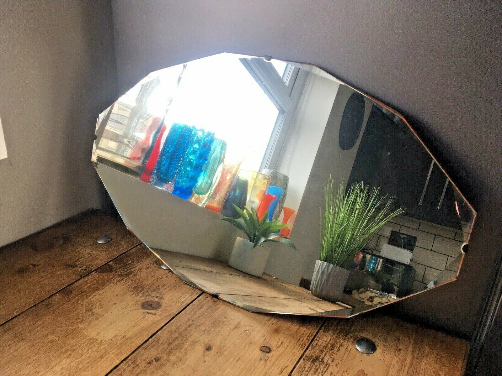 2 Gorgeous 1930's Art Deco Period Mirrors Multi Faceted Edge Near Pair 1920's photo buy