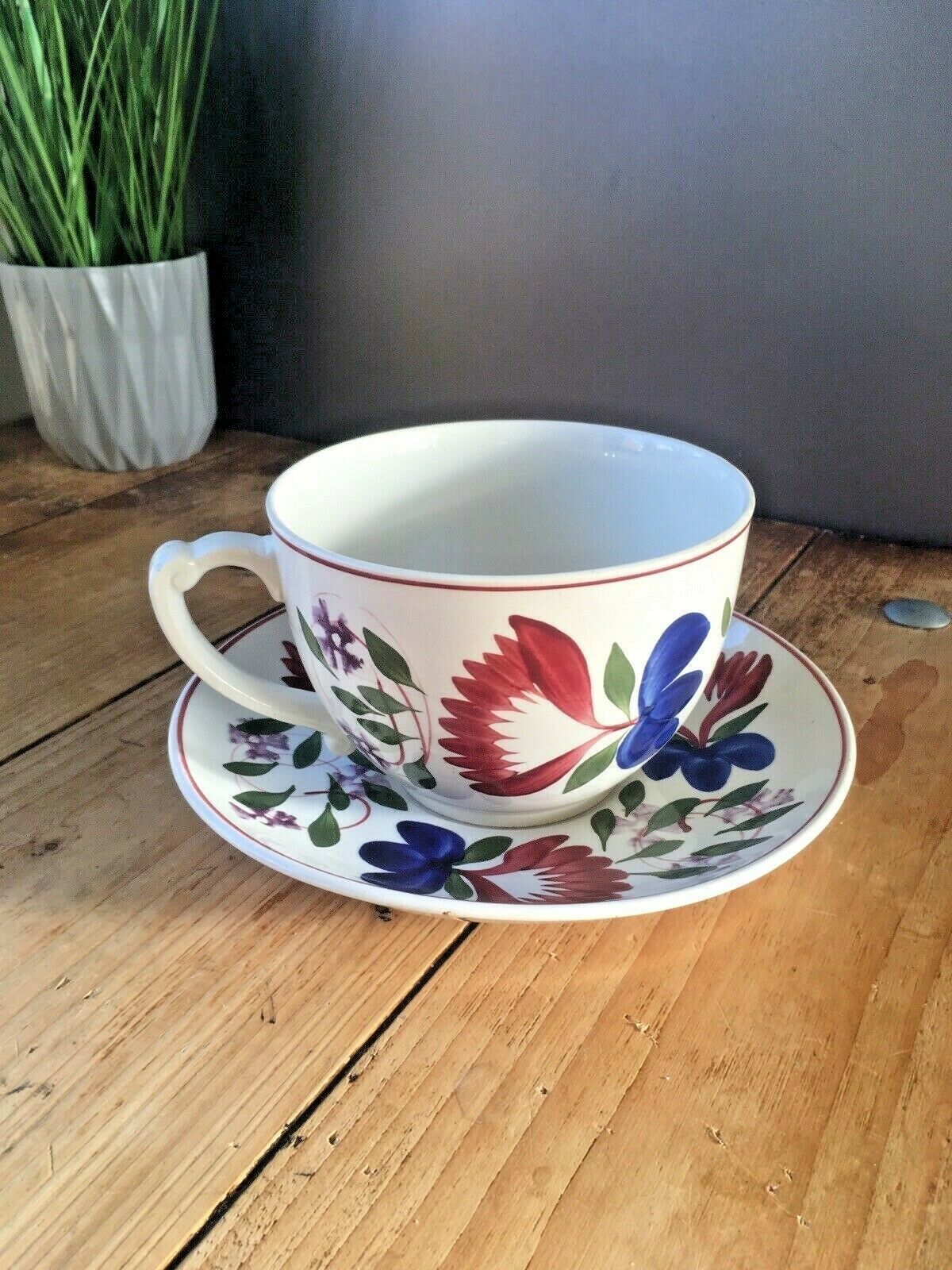 Large Oversize Tg Green Oakville Cabinet Breakfast Cup & Sauer Gaudy Welsh Style photo Home Decor
