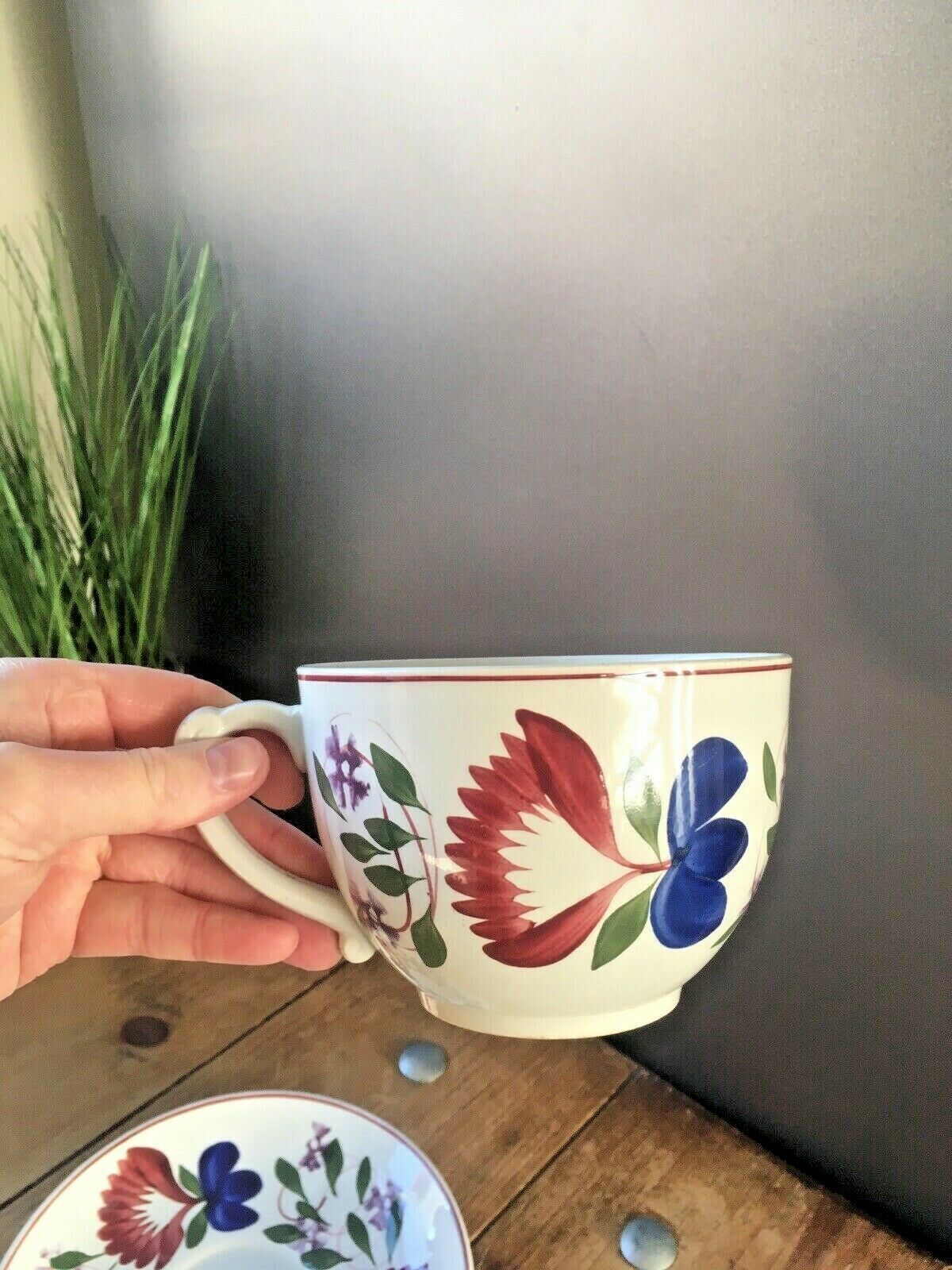 Large Oversize Tg Green Oakville Cabinet Breakfast Cup & Sauer Gaudy Welsh Style photo vintage