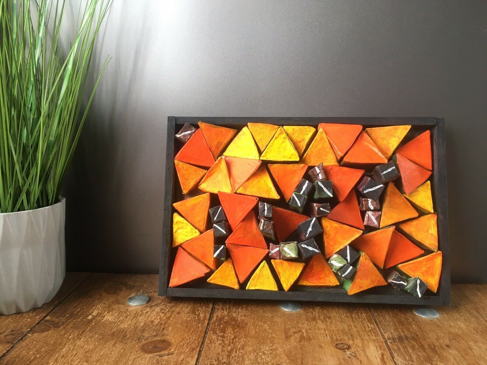 Small 3d Painting Wall Art Geometric Shapes Abstract Mcm Mid Century 60's Style photo furniture