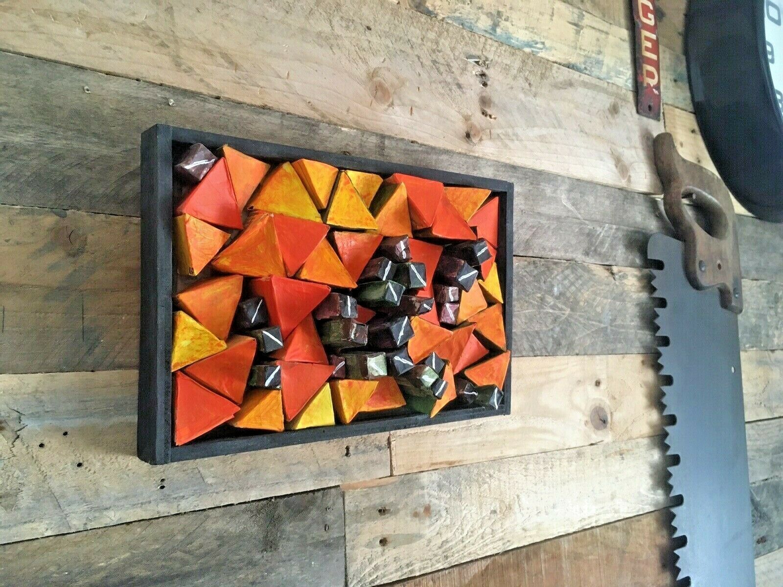 Art Small 3d Painting Wall Art Geometric Shapes Abstract Mcm Mid Century 60's Style photo