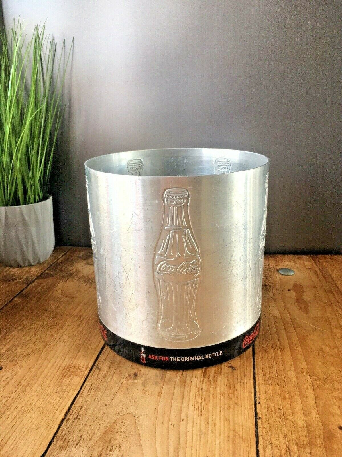 Vintage Aluminium Coca Cola Ice Bucket Drinks Bottle Cooler Cocktail Bar Mancave