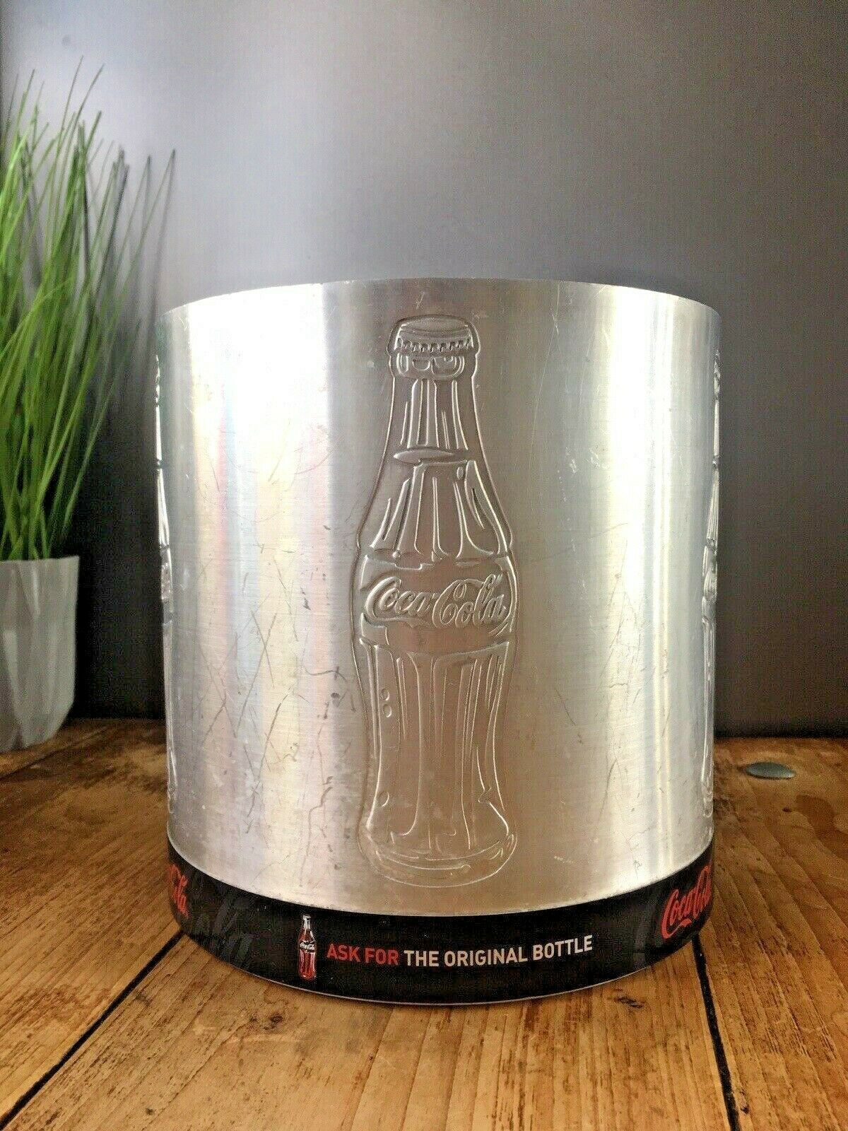 Vintage Aluminium Coca Cola Ice Bucket Drinks Bottle Cooler Cocktail Bar Mancave photo furniture