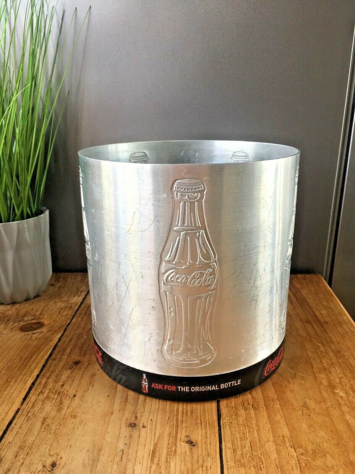 Vintage Aluminium Coca Cola Ice Bucket Drinks Bottle Cooler Cocktail Bar Mancave photo for sale