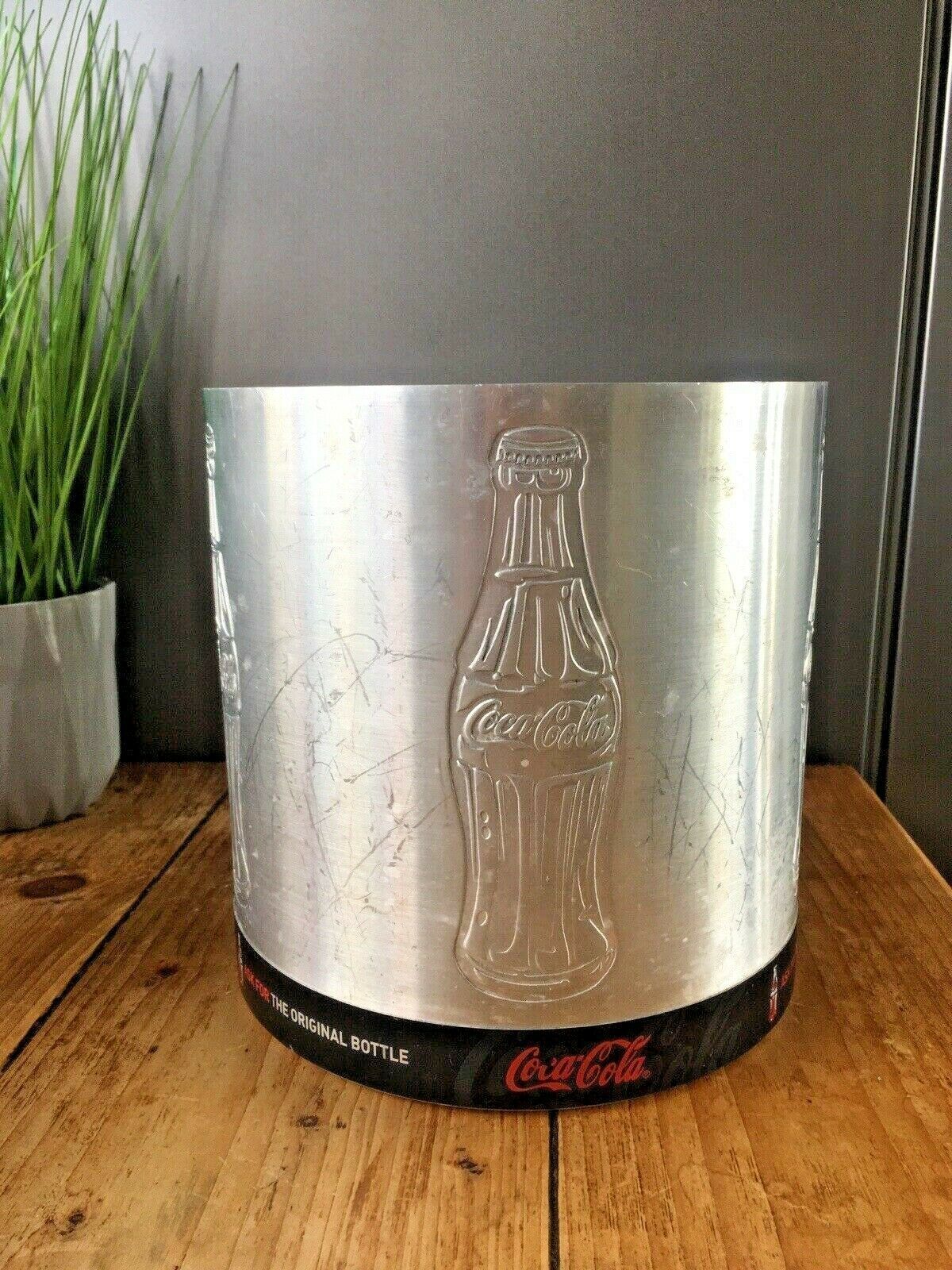 Vintage Aluminium Coca Cola Ice Bucket Drinks Bottle Cooler Cocktail Bar Mancave photo vinterior