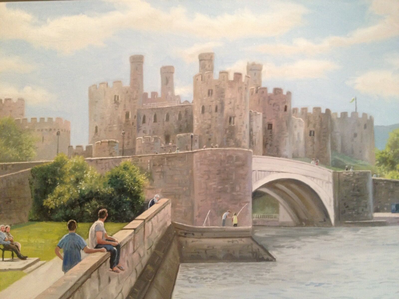 Gorgeous Large Original Tony Wooding Oil Painting Of Conwy Castle North Wales photo furniture
