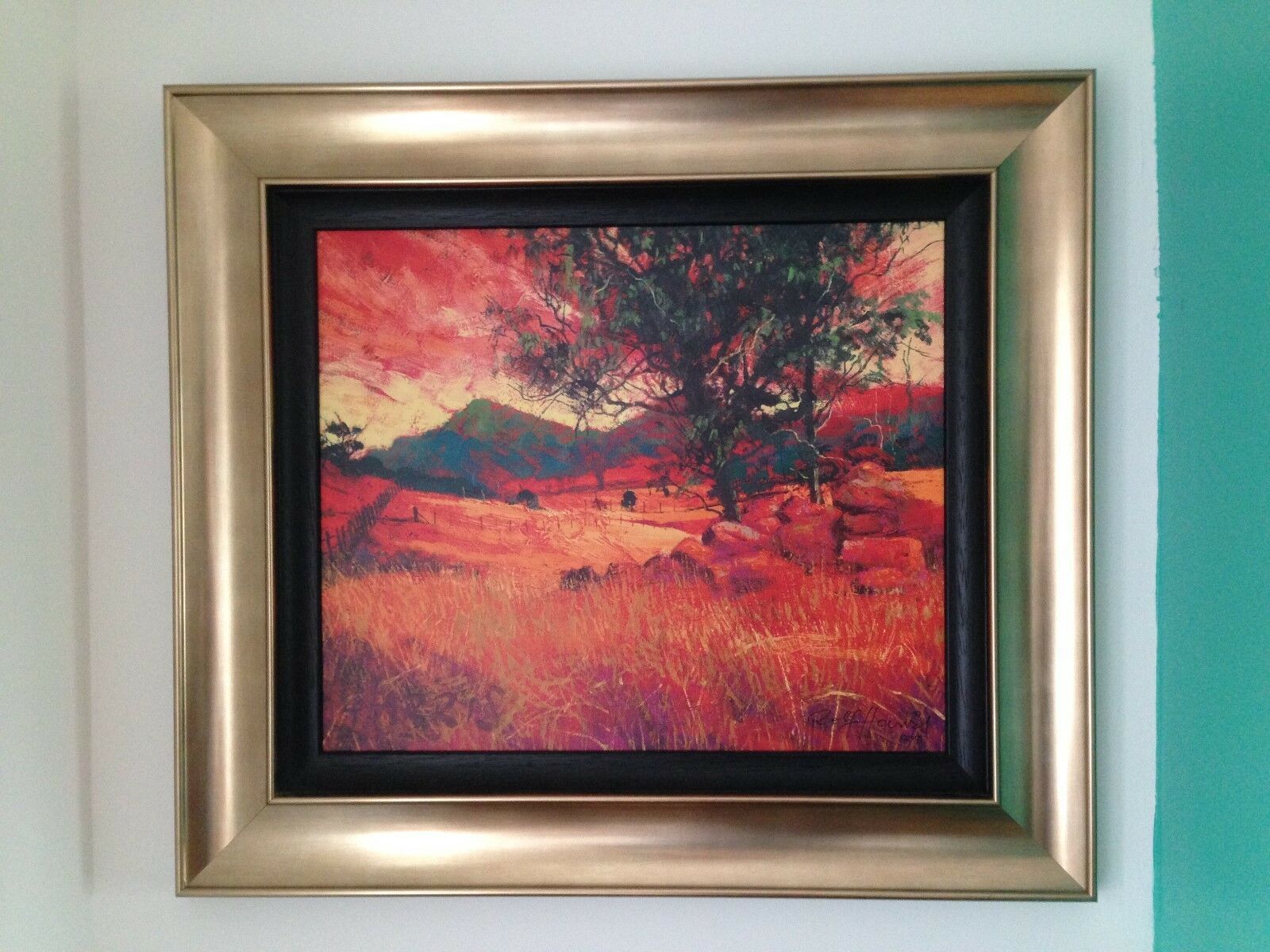 Rolf Harris Signed Limited Edition Framed Print 120 Of 195 Rocky Outcrop Sunset photo furniture