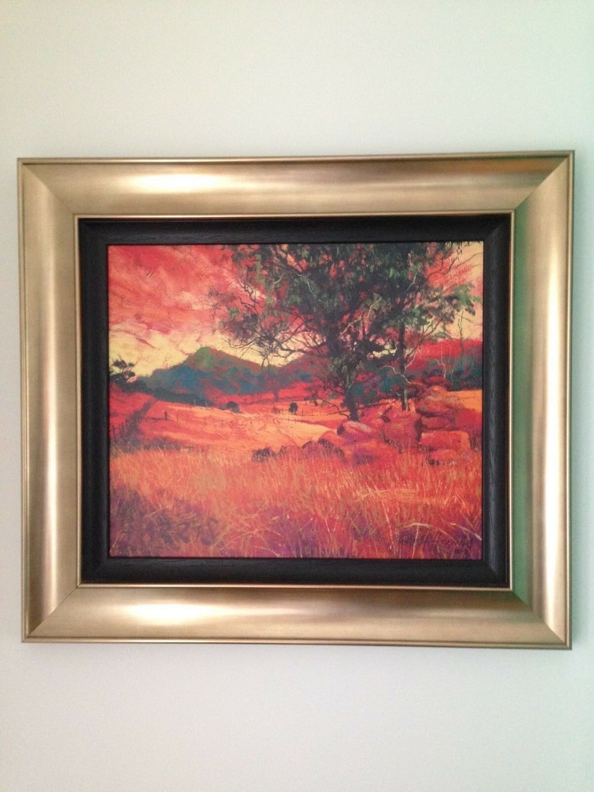 Rolf Harris Signed Limited Edition Framed Print 120 Of 195 Rocky Outcrop Sunset photo for sale