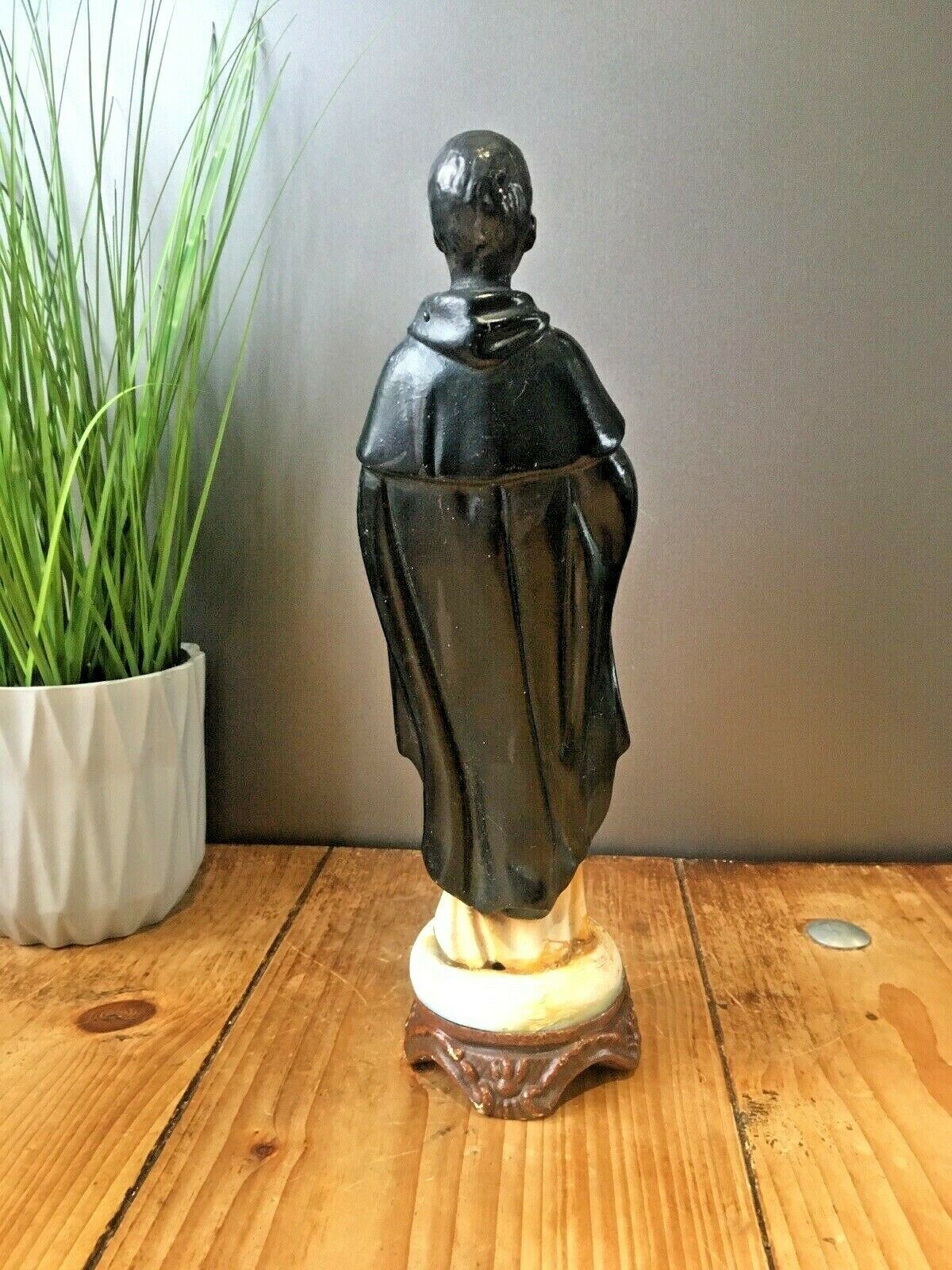 Antique Italian Plaster Chalkware Saint St Martin Figurine Religious Sculptur photo for sale