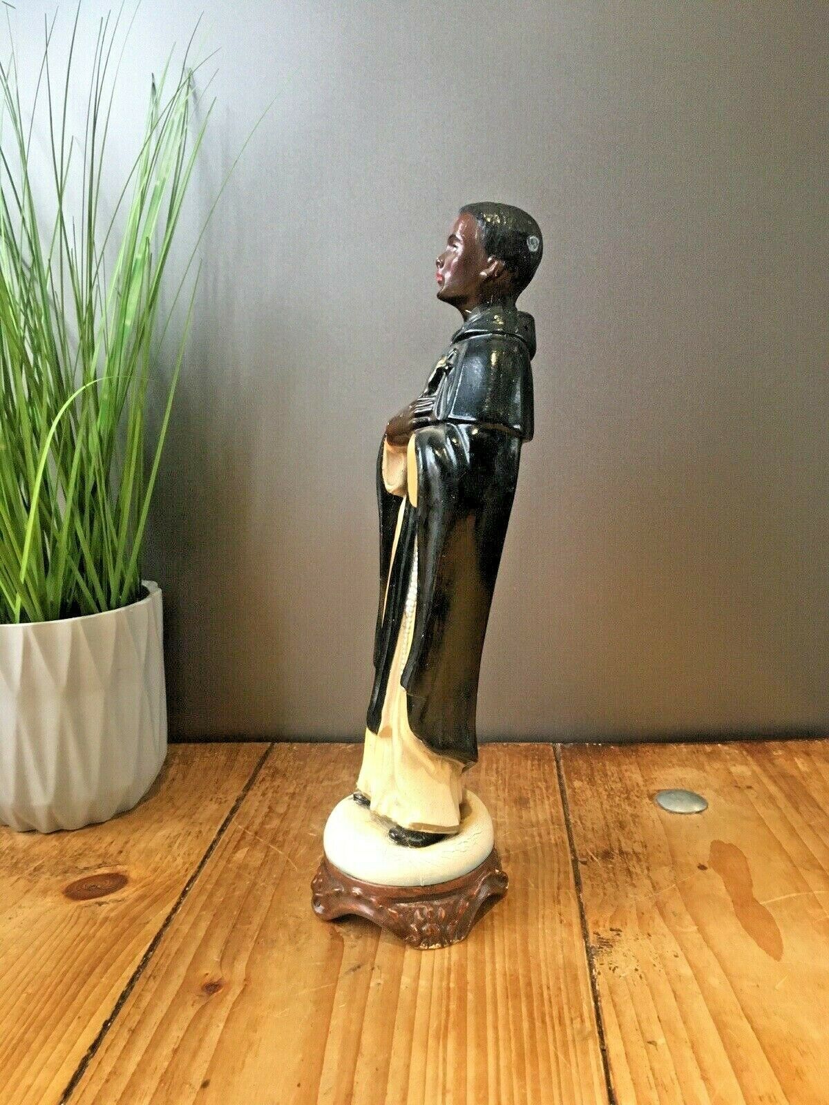 Antique Italian Plaster Chalkware Saint St Martin Figurine Religious Sculptur photo Art