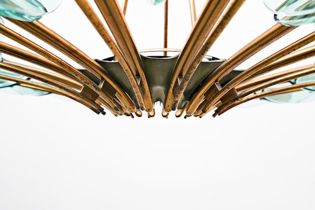 1950's Italian Dahlia Chandelier "Mod. 1563a" By Max Ingrand For Fontana Arte photo Lighting