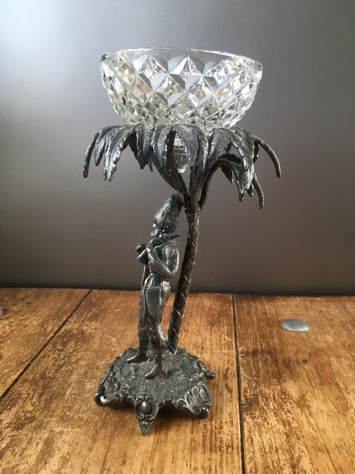 Rare Antique Walker & Hall Silver Plated & Glass Robinson Crusoe Sweetmeats Dish photo Home Decor