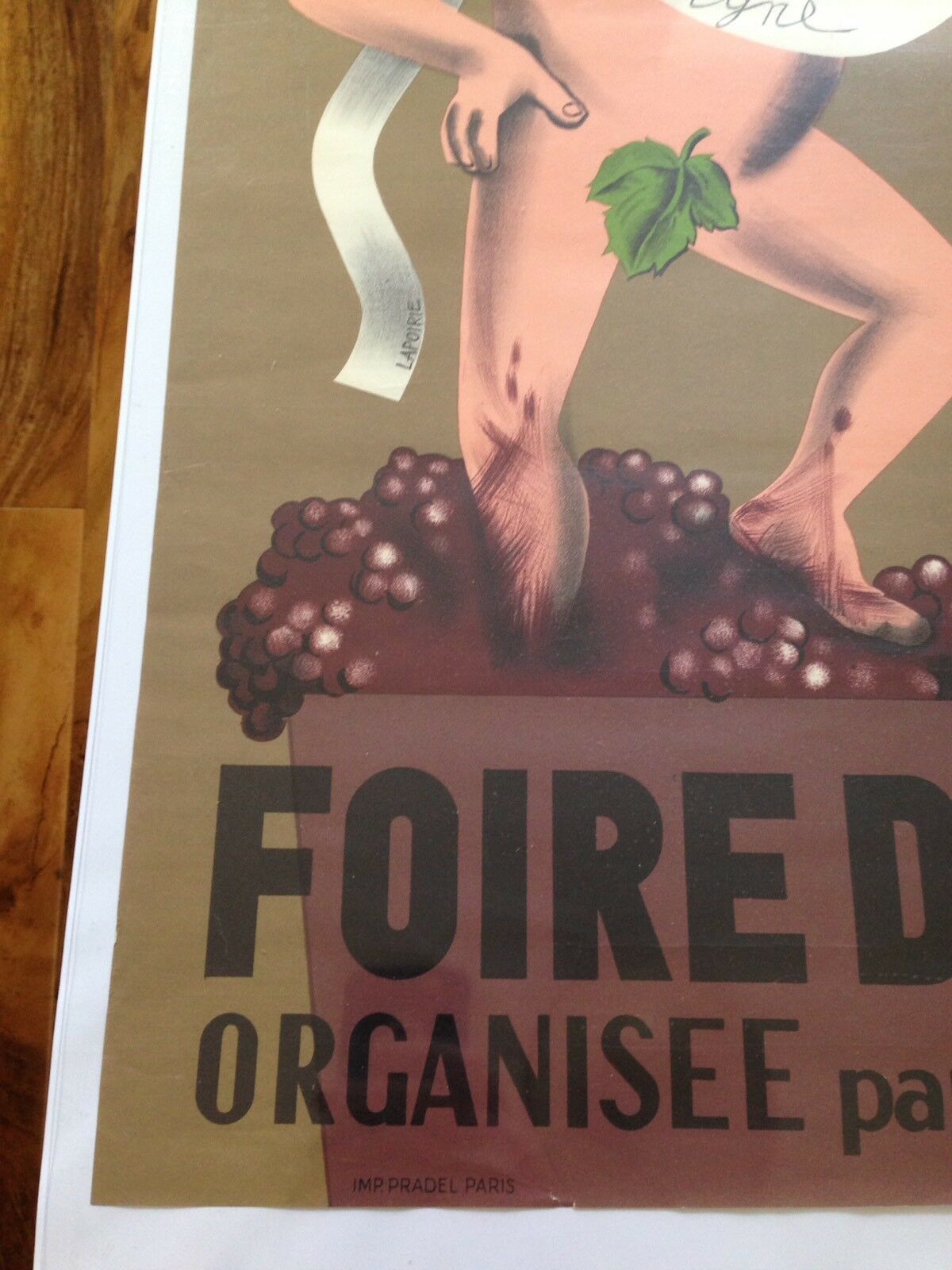 Unframed Large Original C1962 Saint Denis Foire Du Lendit French Poster Paris Mid Century La Vigne Et Le Vin The Vine & The Wine photo Art