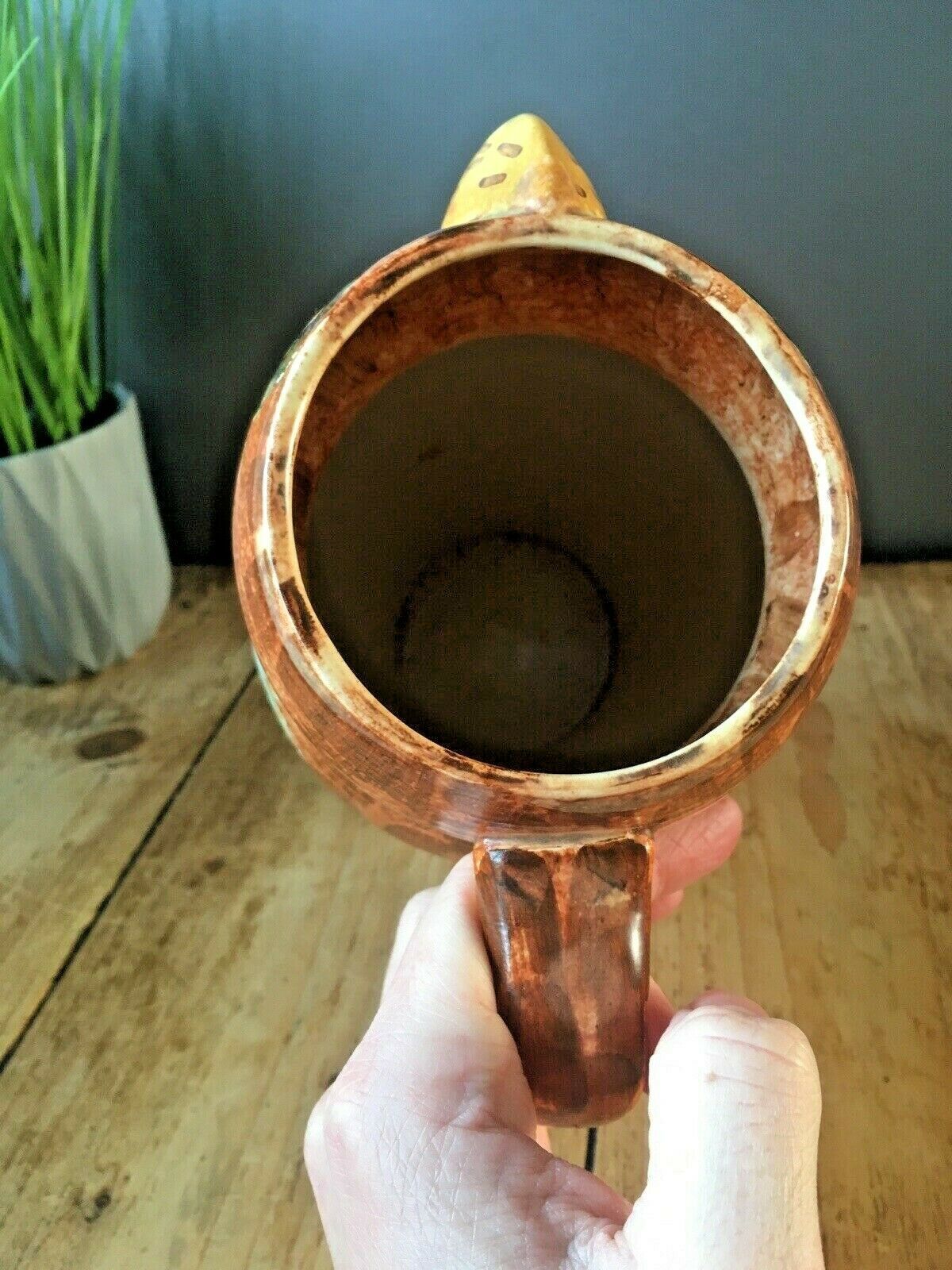 Beautiful Rare Hj Wood Ltd Pottery Owl Art Deco Water Jug Pitcher Vase Vintage photo vinterior