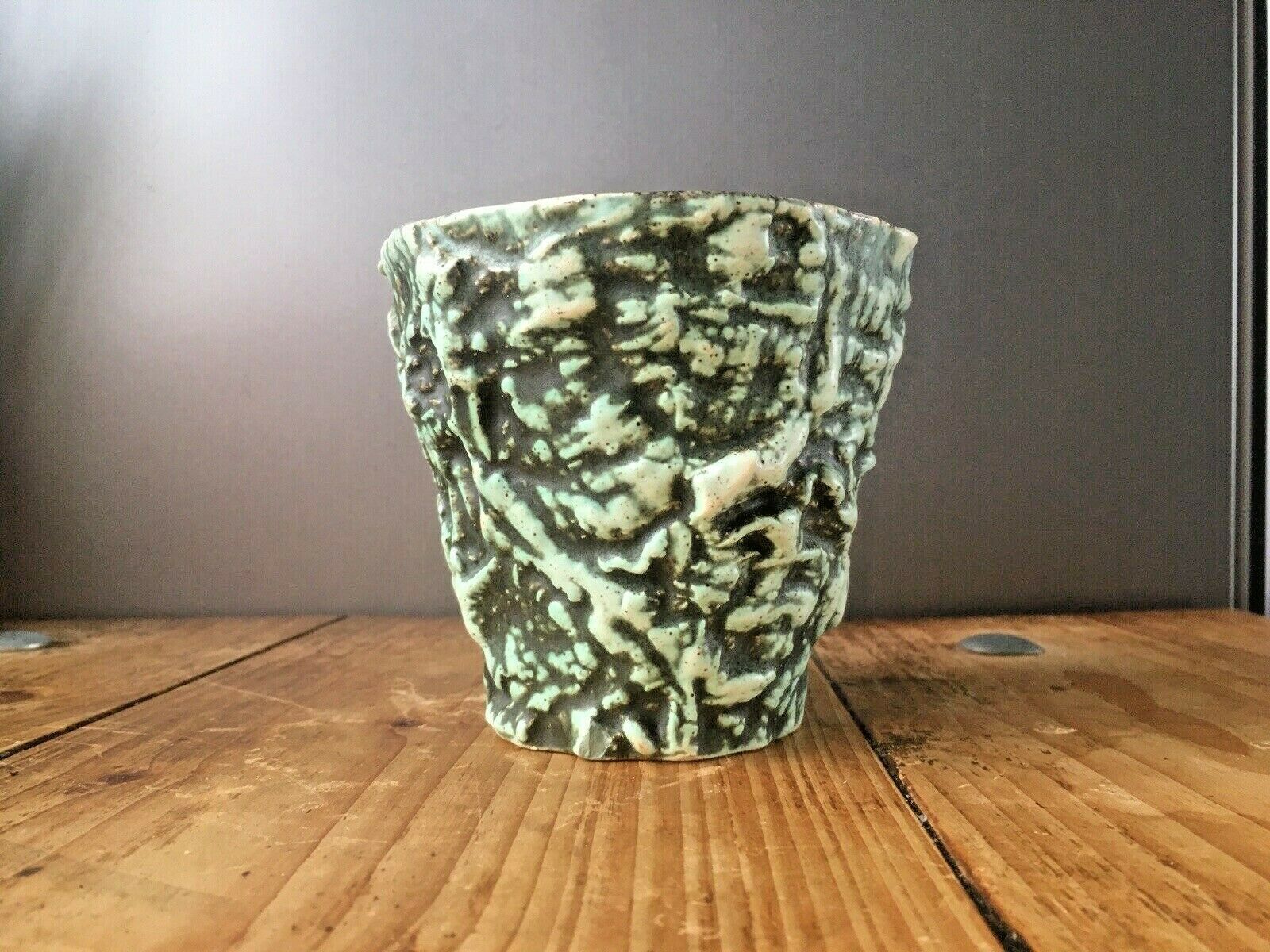 1960's Kroon L'ancora Kroonenberg Dutch Fat Lava Pottery Planter Plant Pot Mcm photo vintage