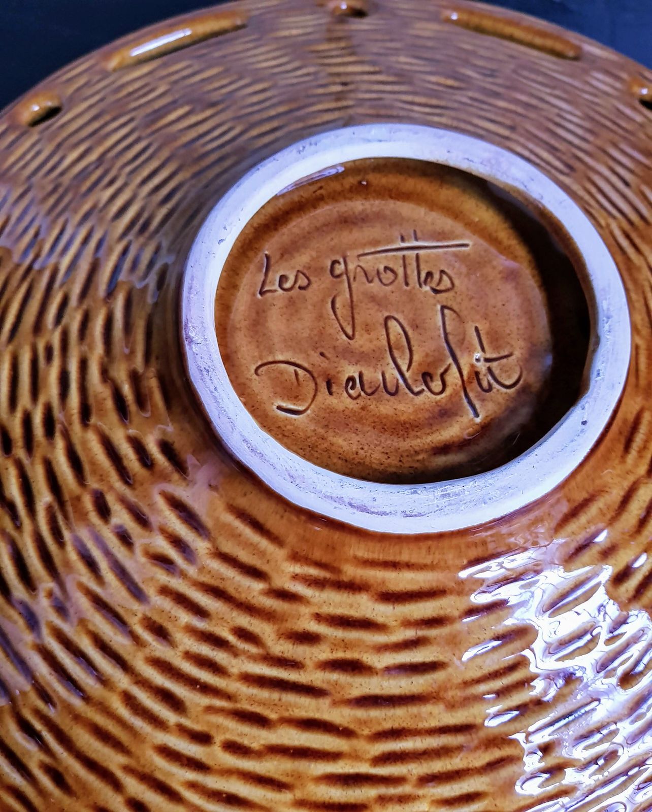 Large Mid Century Modern French Ceramic Sunflower Plate   1950s 1960s   Grottes De Dieulefit photo buy