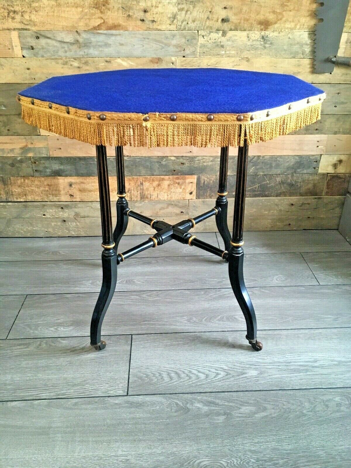 C1880 Aesthetic Movement Ebonised & Gilt Table Occasional Card Games Gypsy Skirt photo buy