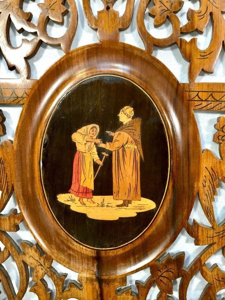 Antique Pair Of Italian Sorrento Ware Olive Wood Fretwork Shelves / Shelf C.1900 photo buy