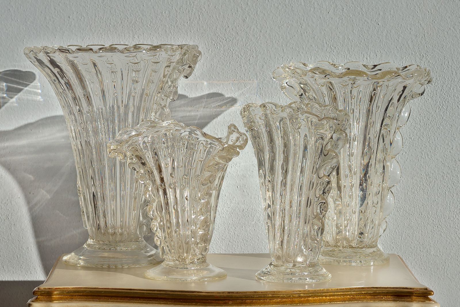 photo for sale Vase In Venetian Crystal Glass Barovier And Toso   Murano 1930s