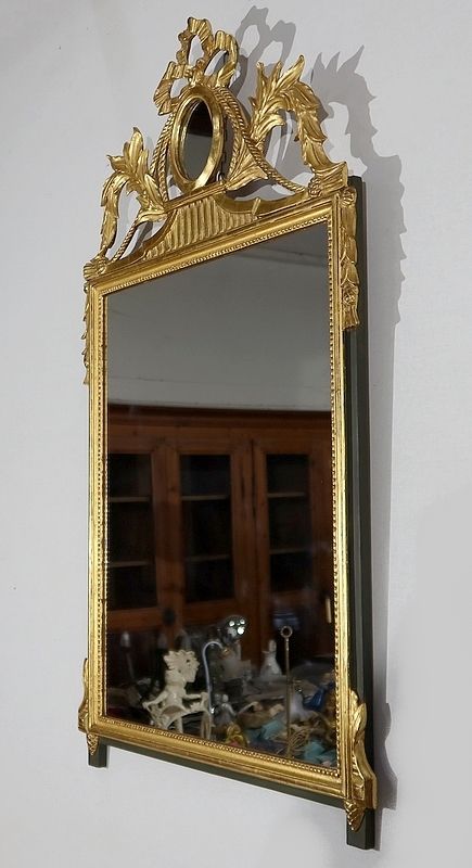 Golden Wood Mirror, Louis XVI Style, Early 20th Century photo furniture