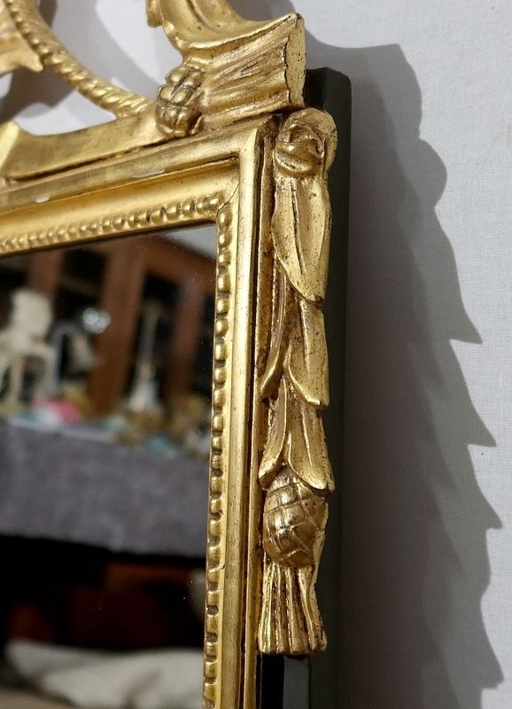 Golden Wood Mirror, Louis XVI Style, Early 20th Century photo buy