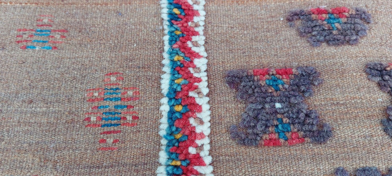No Custom Fee/ 6.5×3.2 Ft Colourful Moroccan Beber Rug. Handwoven Camel Hair Carpet photo vinterior
