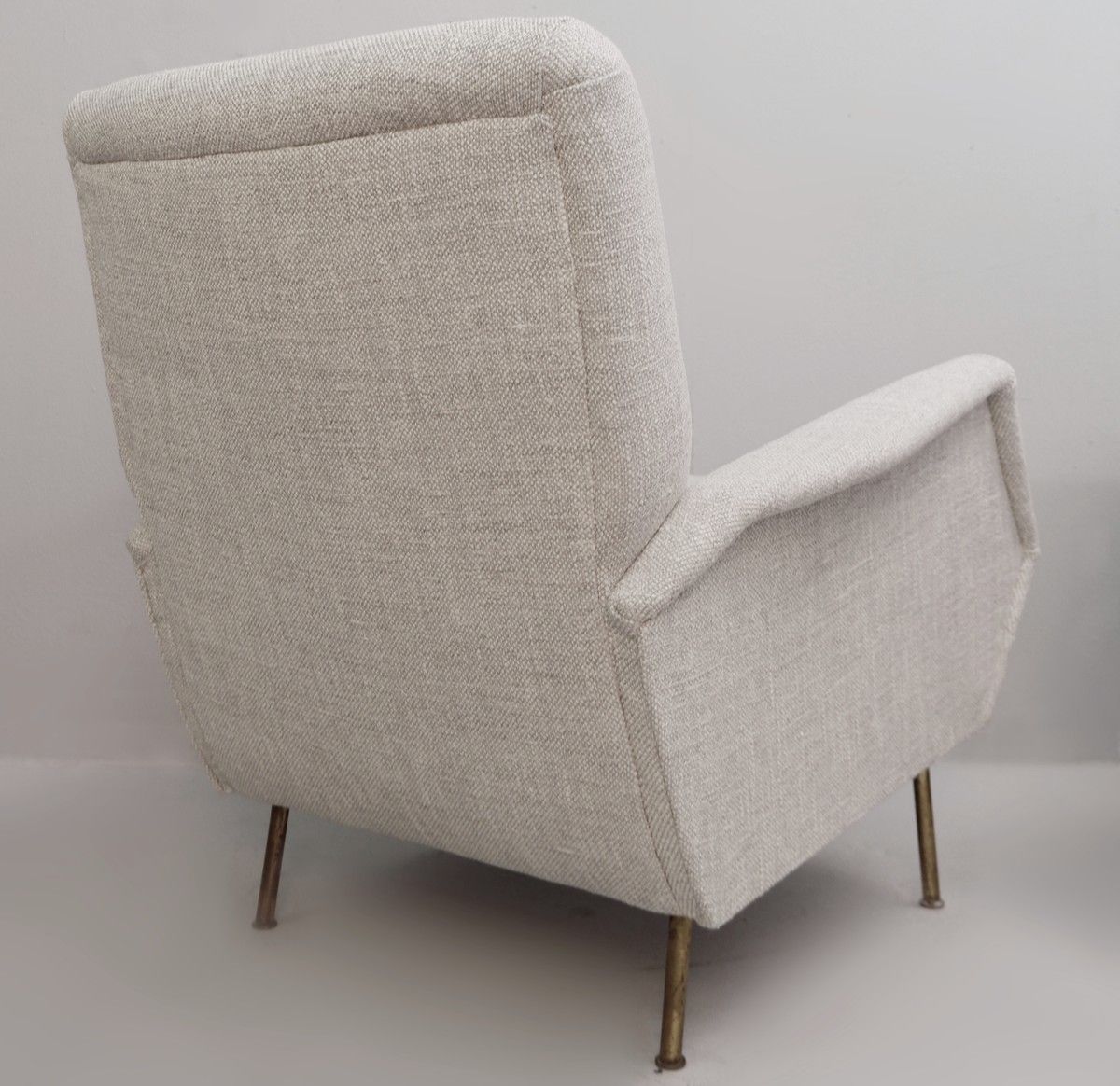 Pair Of Rare Gio Ponti "Model 803" Armchairs With Brass Feet photo for sale