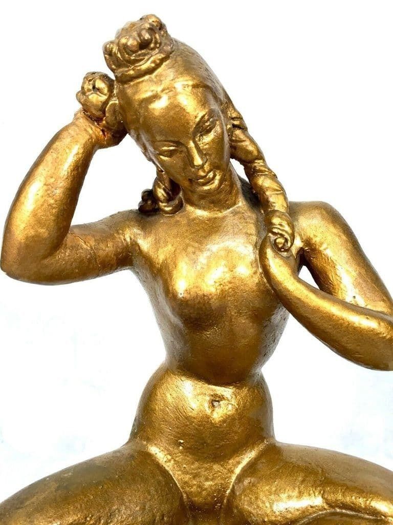 Antique Advertising   1940s Crowing Glory Statue By Eugene Ltd Hairdresser Sign photo 575.0