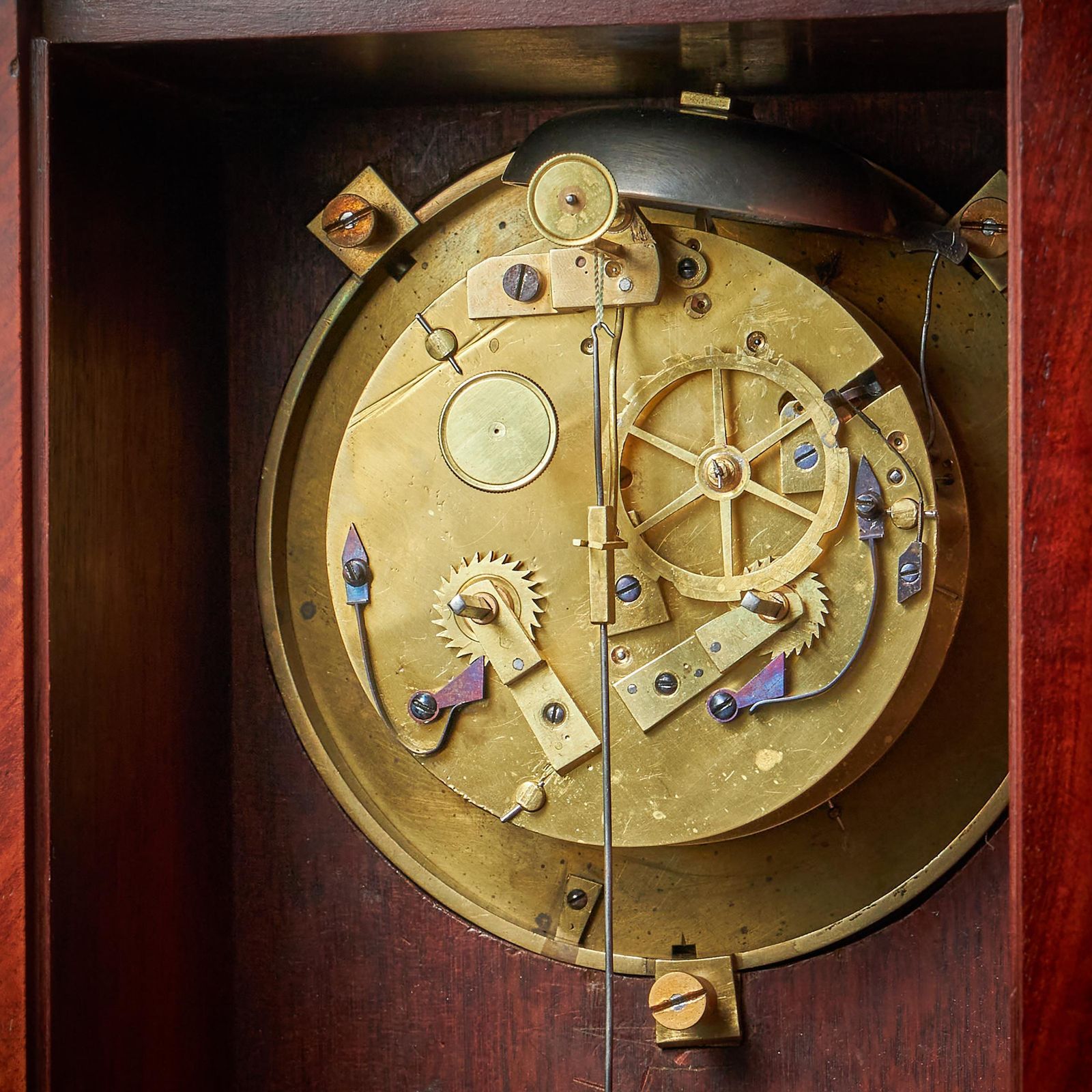 19th Century Flame Mahogany Mantel Clock By Breguet Raised By Lion Poor Feet photo vintage