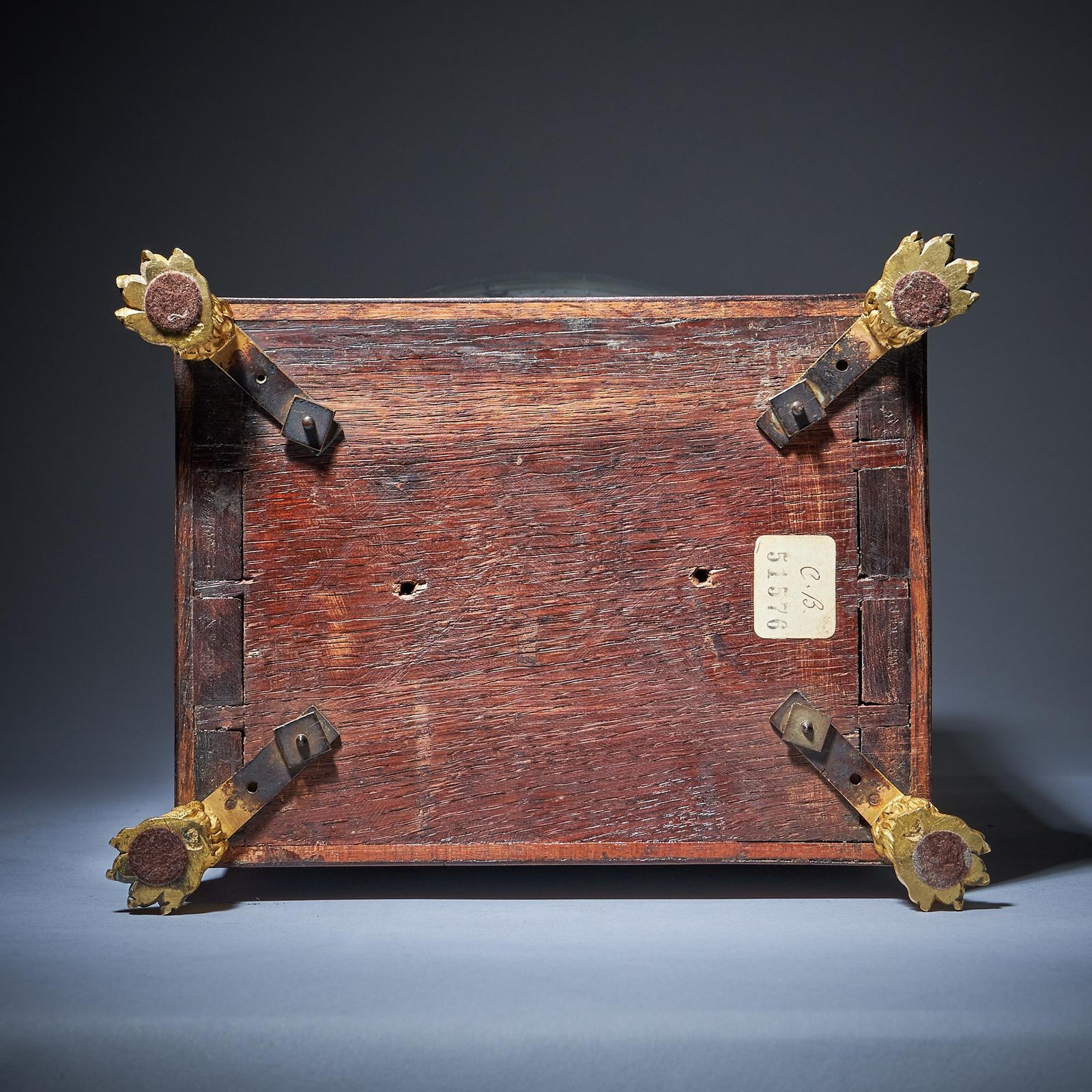 photo for sale 19th Century Flame Mahogany Mantel Clock By Breguet Raised By Lion Poor Feet