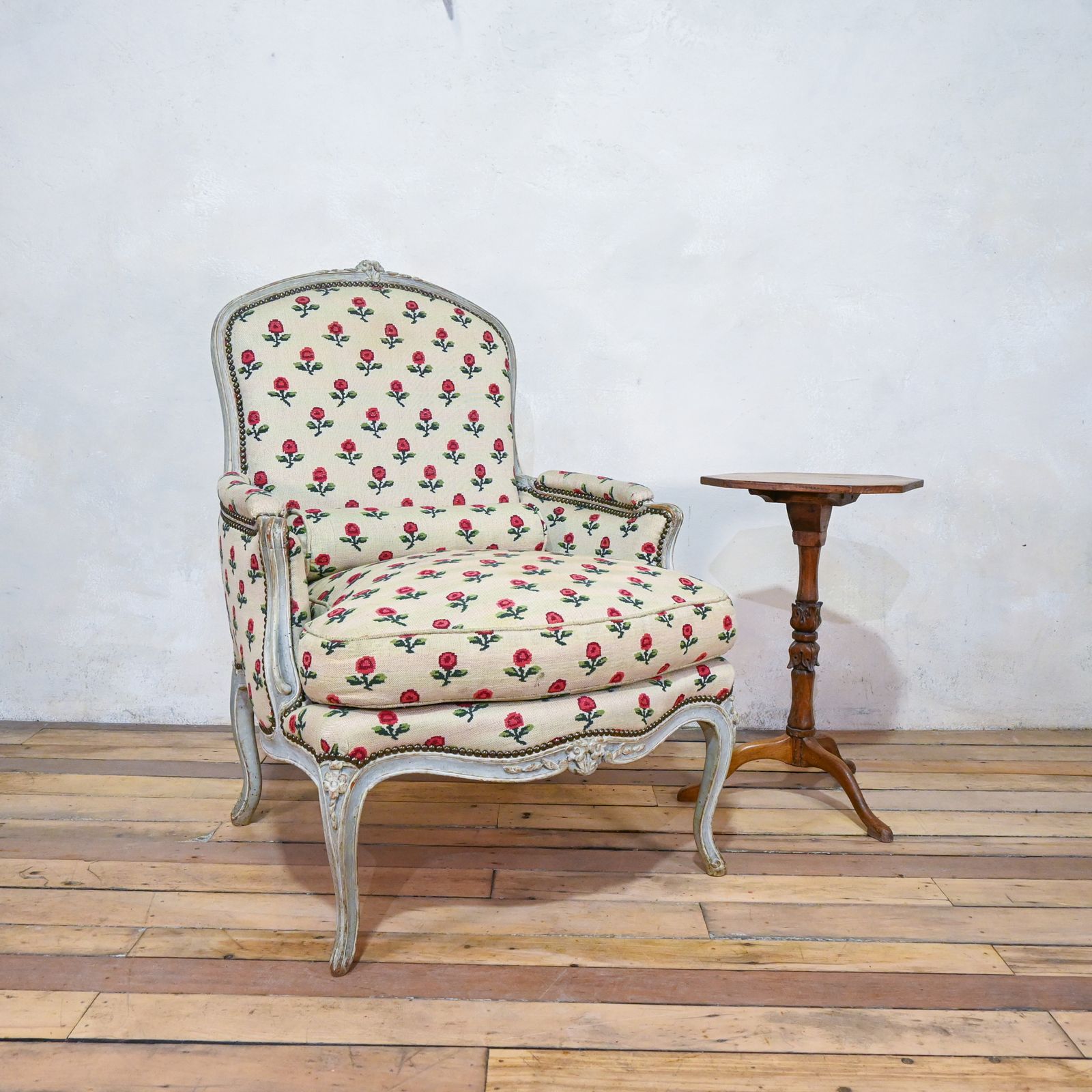 photo for sale Louis XV Grey Painted Armchair   Jean Baptiste Lebas