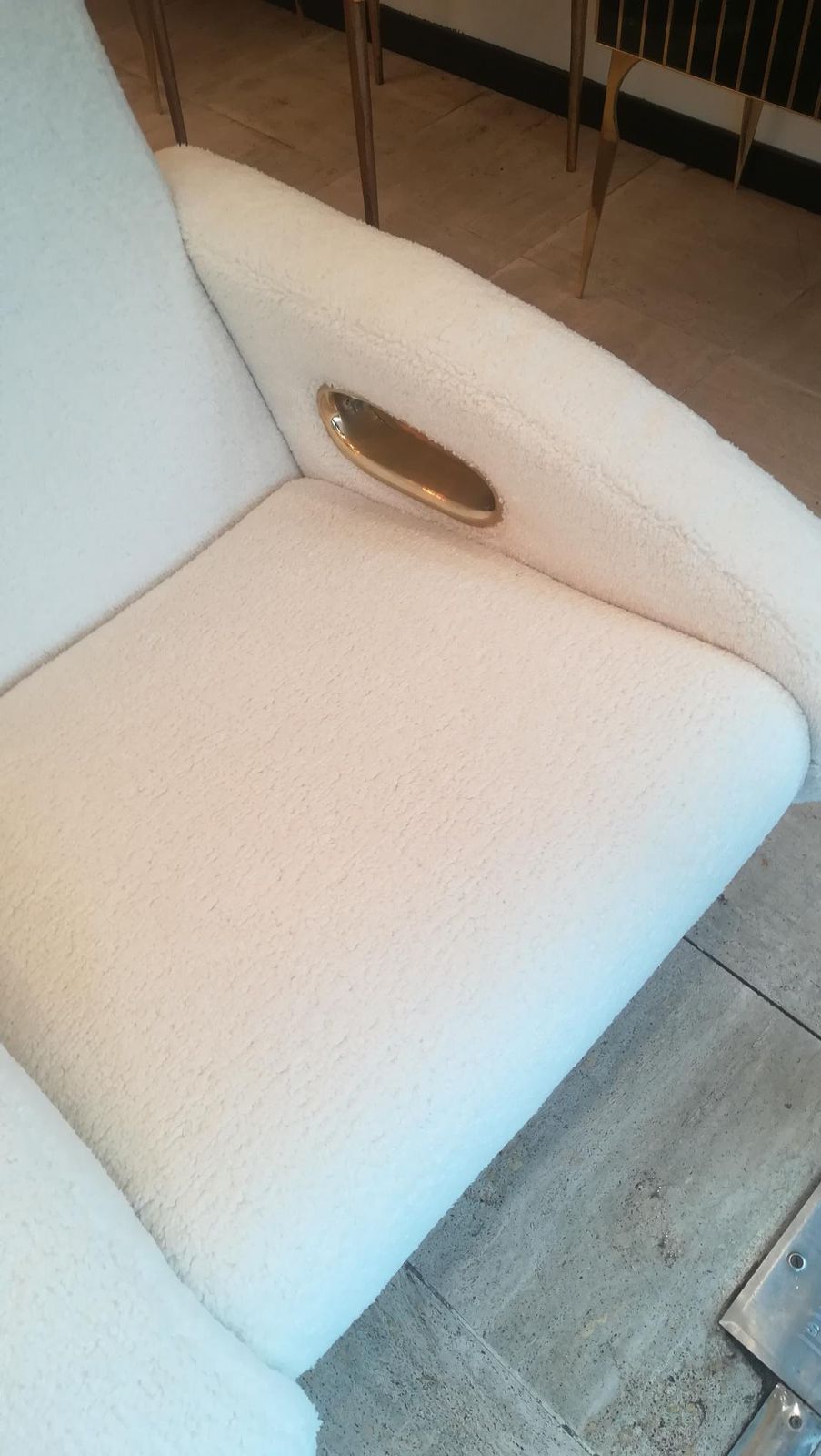 Pair Of Armchairs In Soft White Fabric photo Furniture