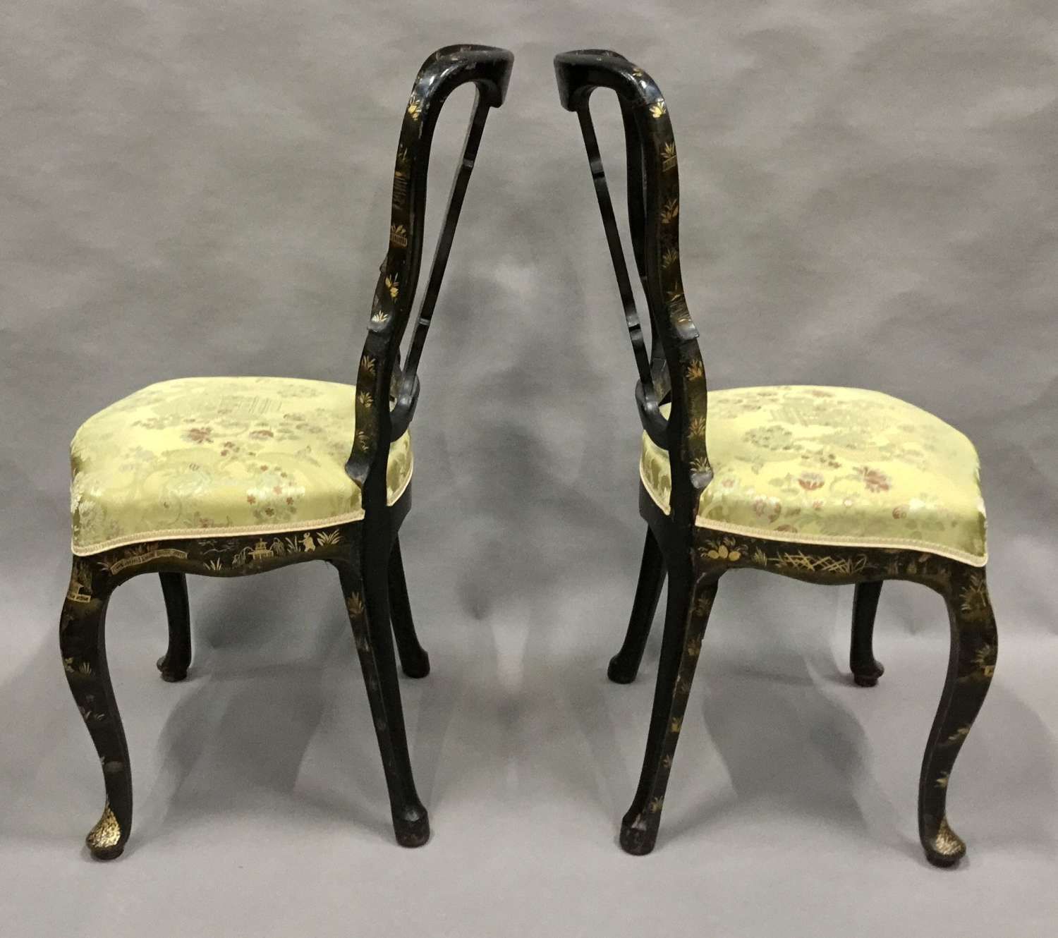 photo for sale Stylish Late C18th Pair Of Dutch Lacquered Side Chairs