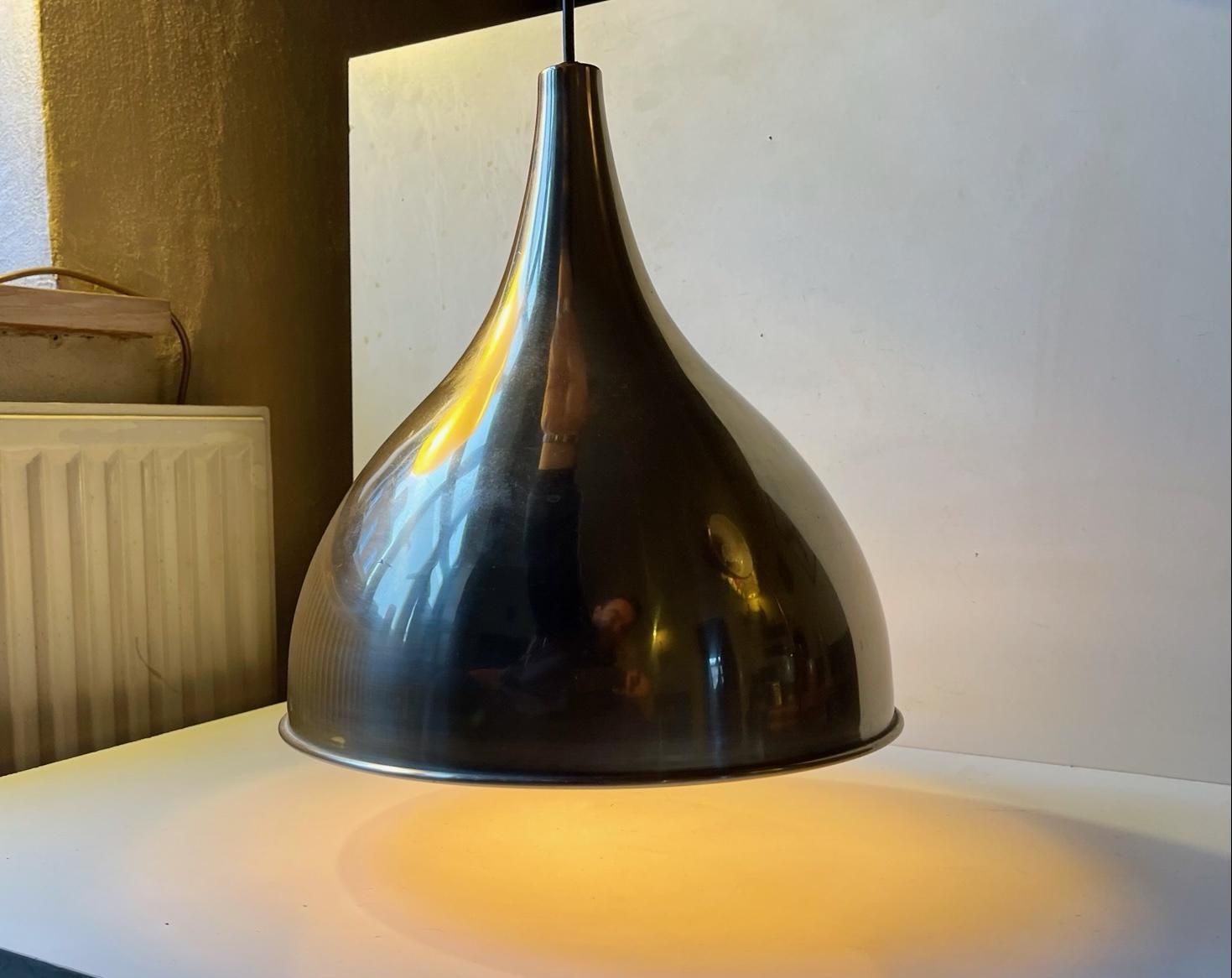 Jo Hammerborg Silhuet Brass Pendant Lamp Fog & Mørup 1970s photo for sale