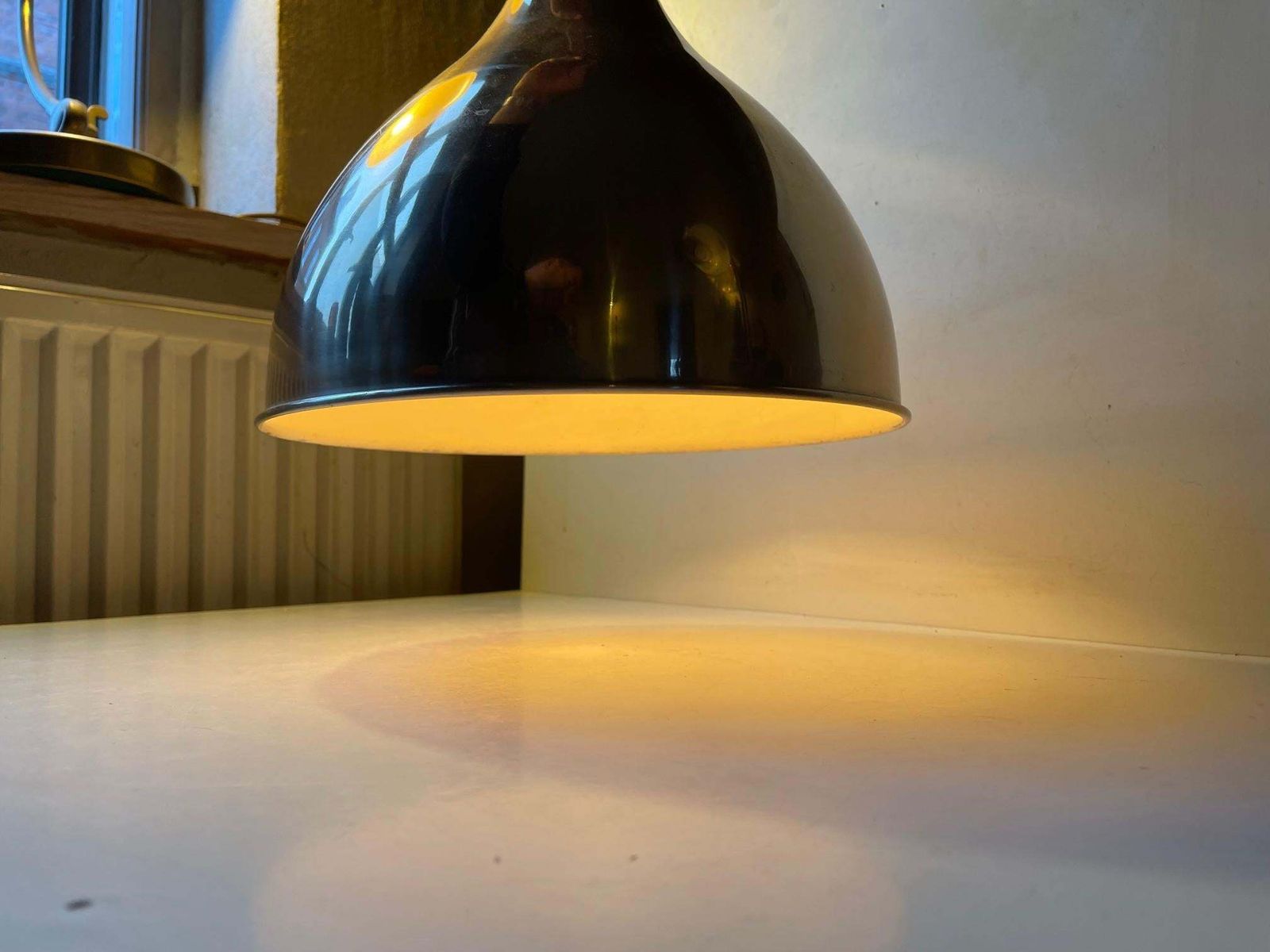Jo Hammerborg Silhuet Brass Pendant Lamp Fog & Mørup 1970s photo vinterior