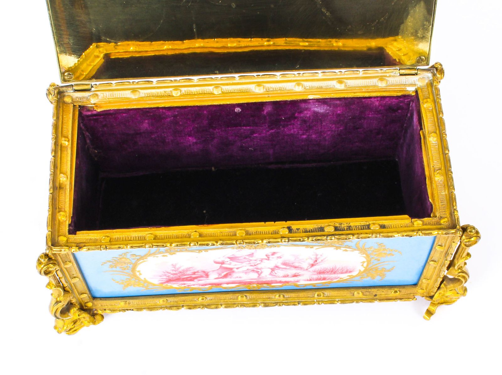 photo for sale Antique French Sevres Porcelain And Ormolu Jewellery Casket C1870 19th C