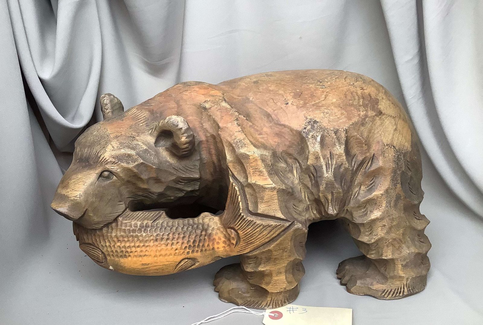 Carved Wooden Bear, 1950s, Vintage