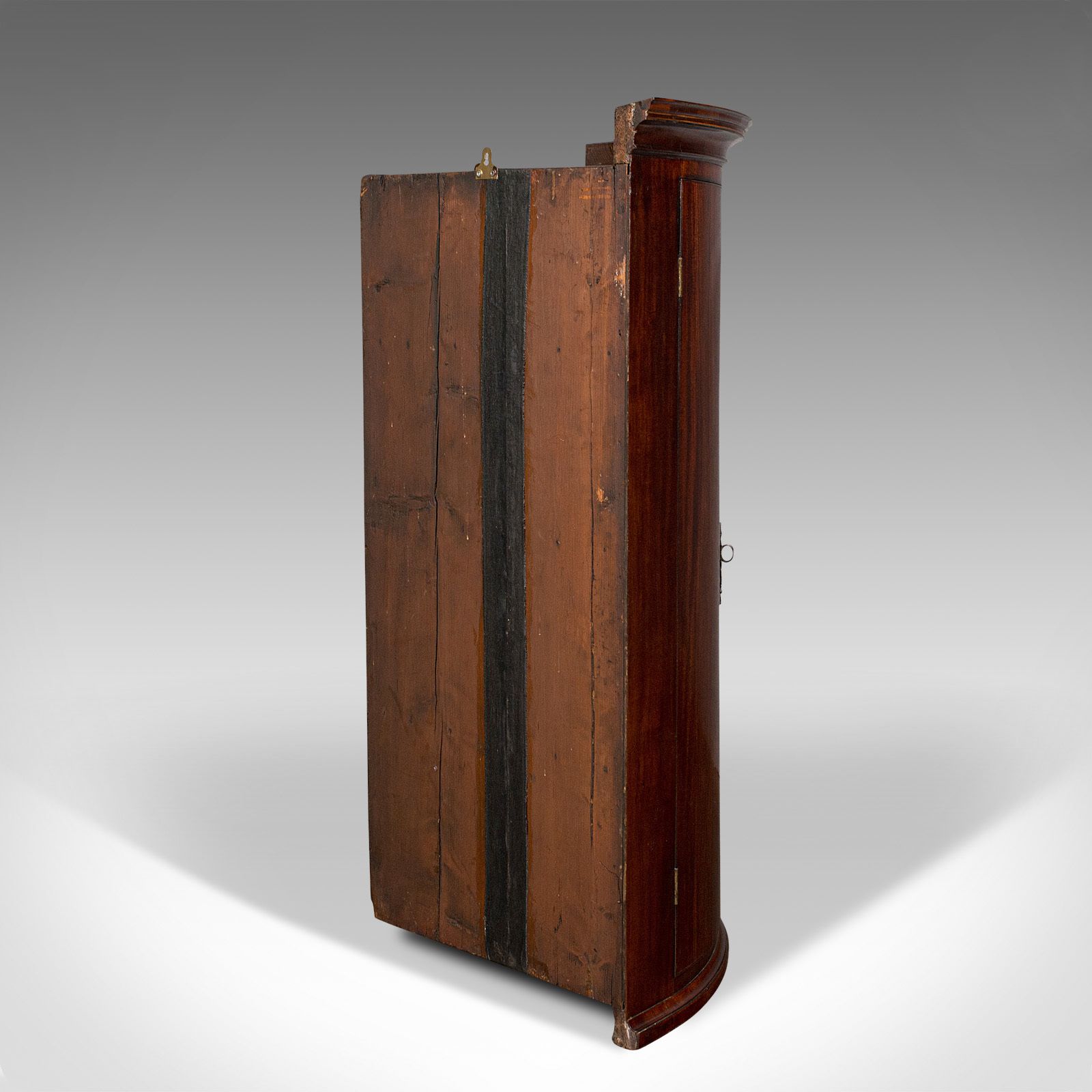Antique Corner Cabinet, English, Bow Front, Hanging, C.1780 photo Furniture