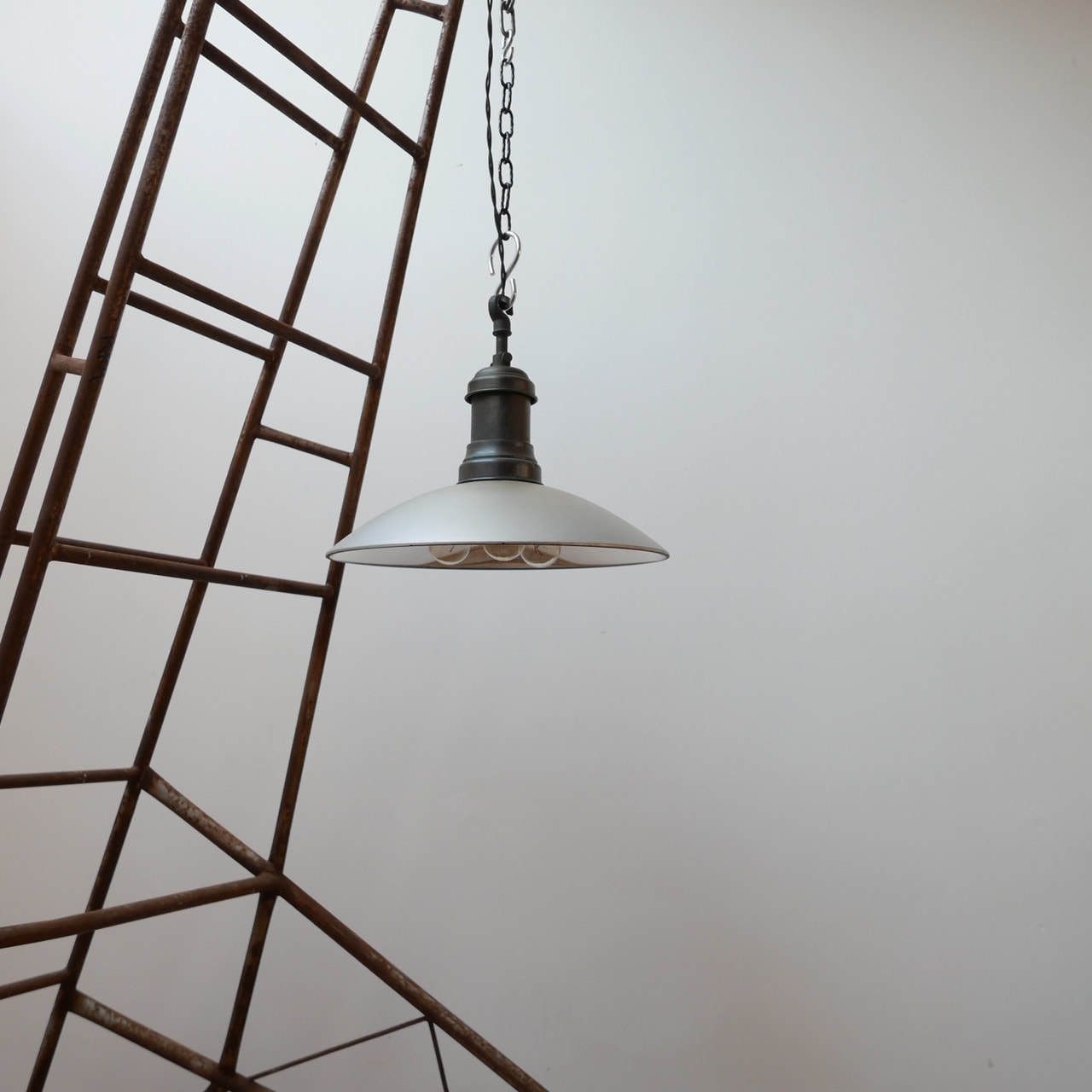 Lighting Mirrored Antique German Glass Pendant Lights (2) photo