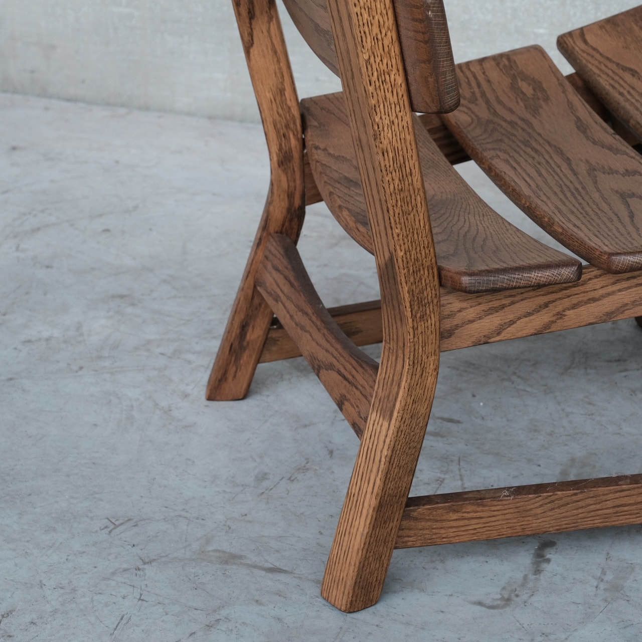 Brutalist Mid Century Low Wooden Lounge Chairs (7) photo buy